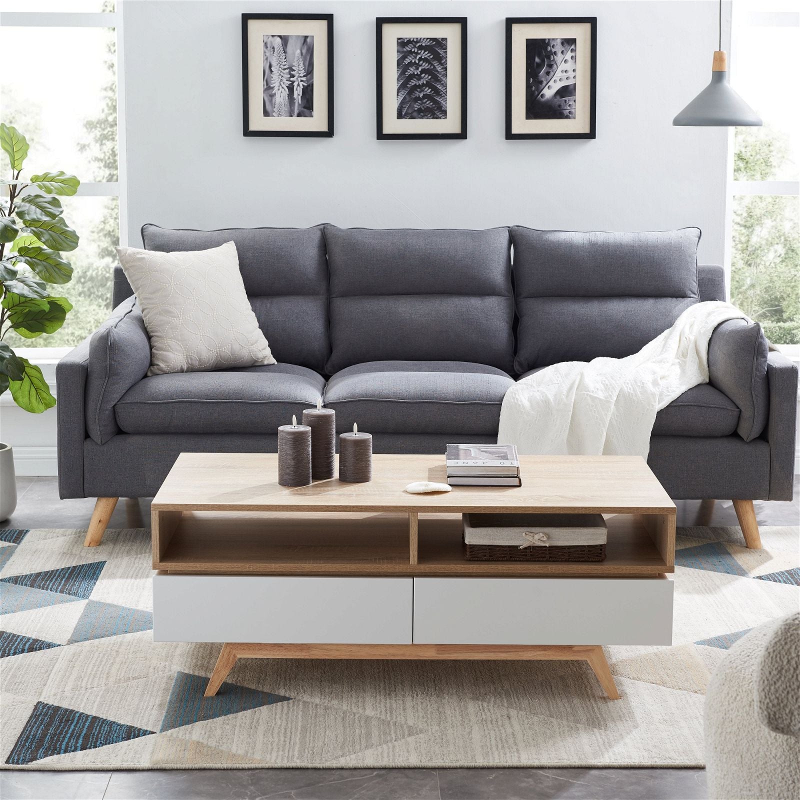 Criterion Silverton Solid Oak Coffee Table - Modern Living Room Furniture for Home Decor & Relaxation