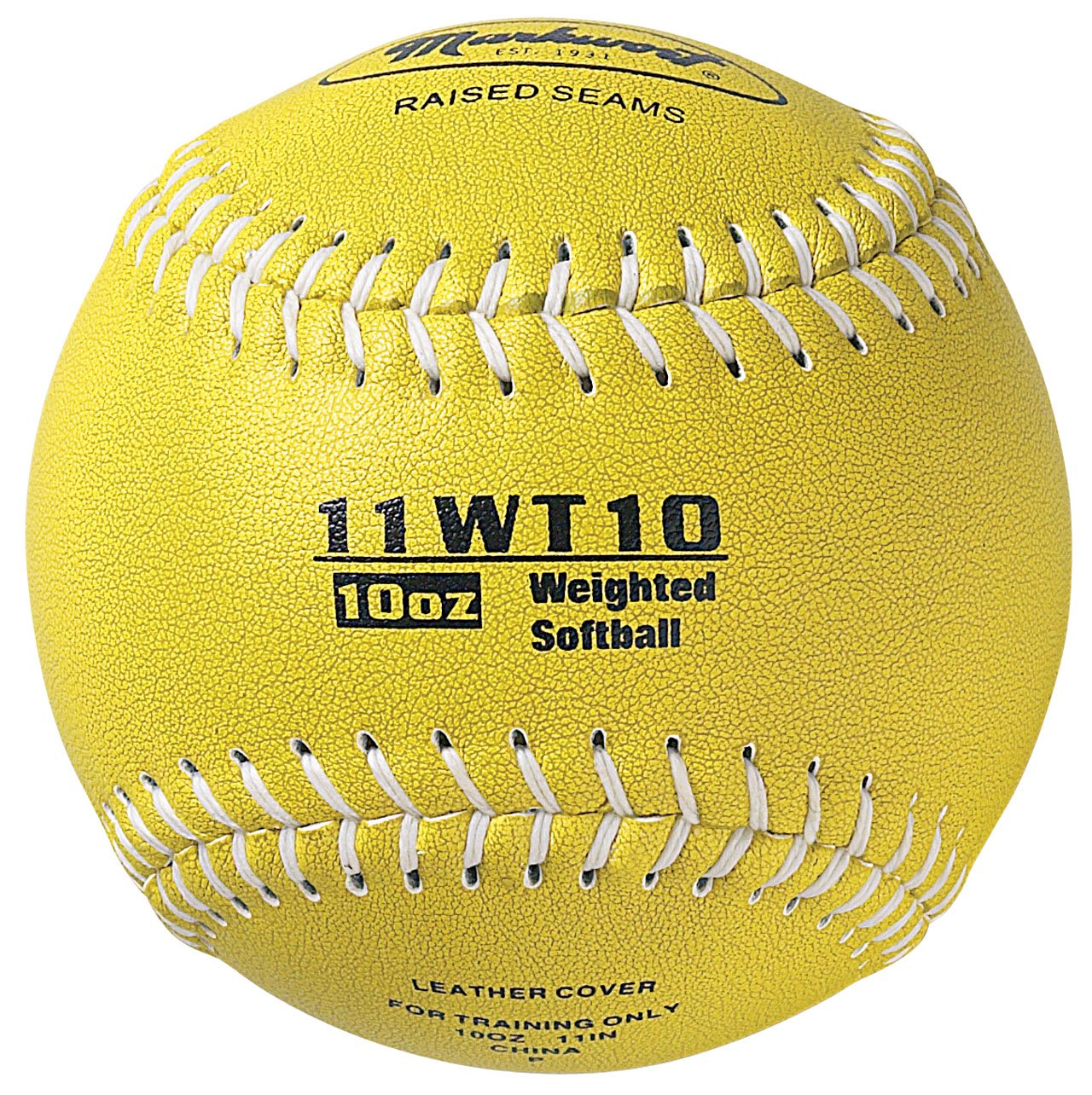 Markwort Color Coded Weighted 11-Inch Softball (10-Ounce, Olive) - Perfect for Youth Softball Training, Practice & Games