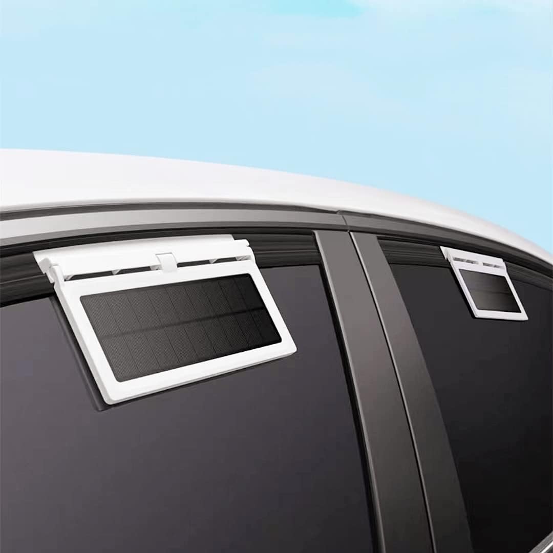 Solar Car Cooling Fan - 3 Outlets, ABS Vent for Vehicle Cooling - White