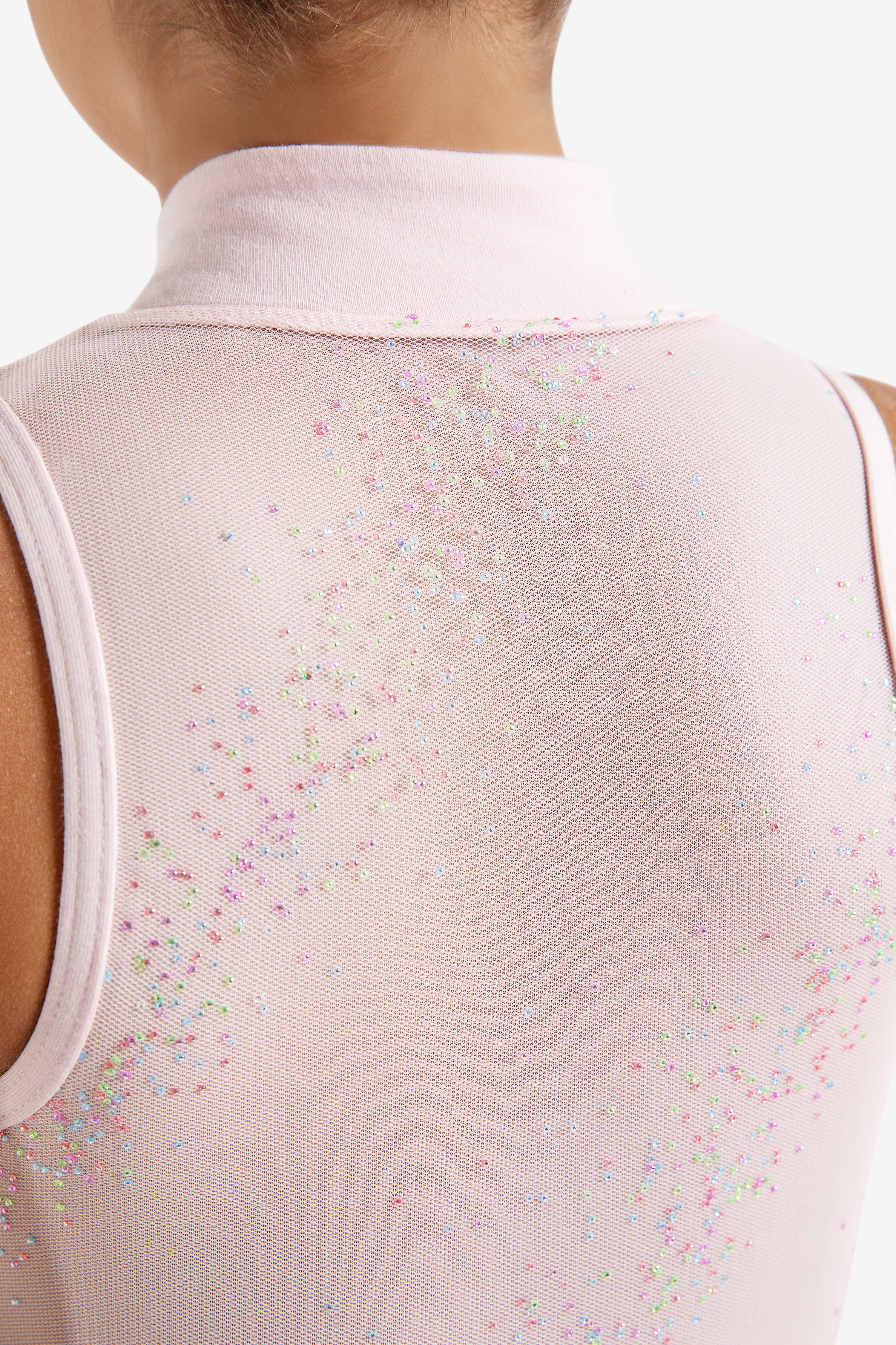 11908C Sparkling Glitter Glam Zip Front Dance Leotard - Perfect for Ballet, Gymnastics & Performance Costumes