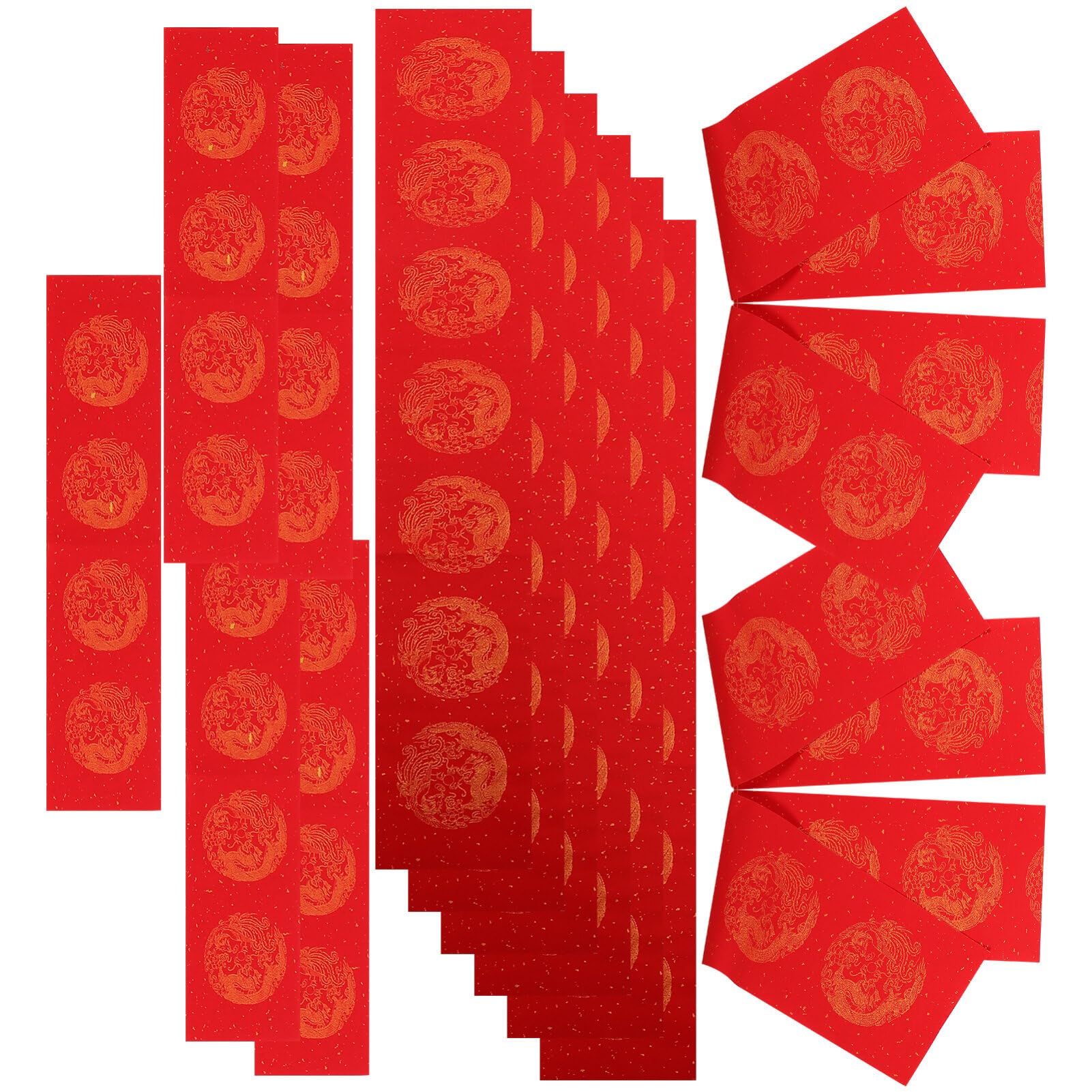Operitacx 5 Sets Chinese New Year Red Couplet Paper - DIY Blank Calligraphy Rice Paper & Square Red Xuan Paper for Spring Festival Decorations | Perfect for Home Decoration, Gift Wrapping, and Traditional Chinese Calligraphy Practice