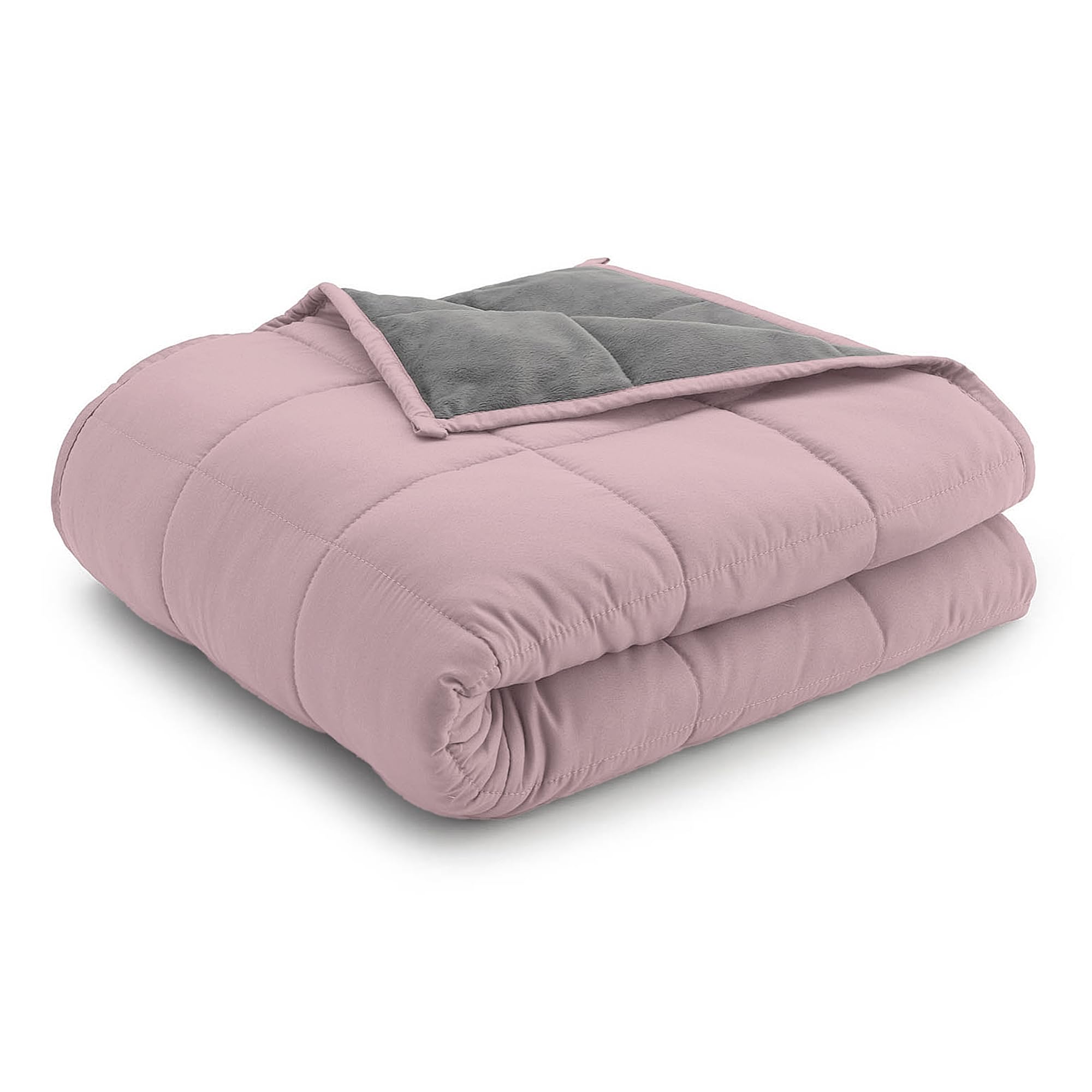 Luxury Reversible Weighted Blanket for Adults - 12lb Heavy Blanket (Queen/King/Twin Size) | Stress Relief & Better Sleep | Perfect for Anxiety, Insomnia & Relaxation - Soft Pink