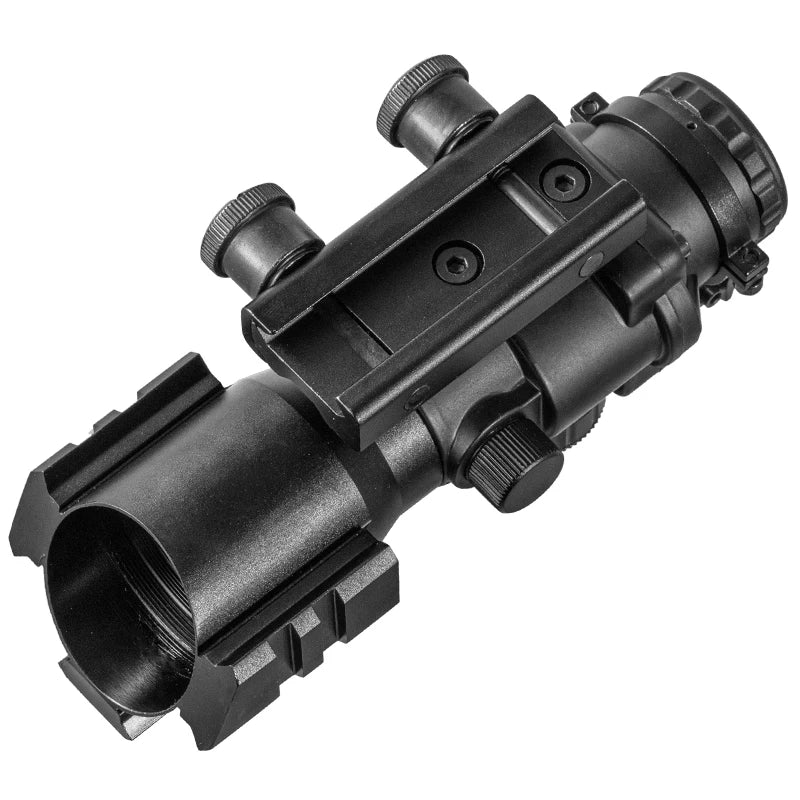 4x32 Red Dot Riflescope with Top Weaver Rail & 20mm Dovetail - Tactical Optics Scope for Hunting, Rifle, Airsoft | Perfect for Outdoor Shooting & Target Practice