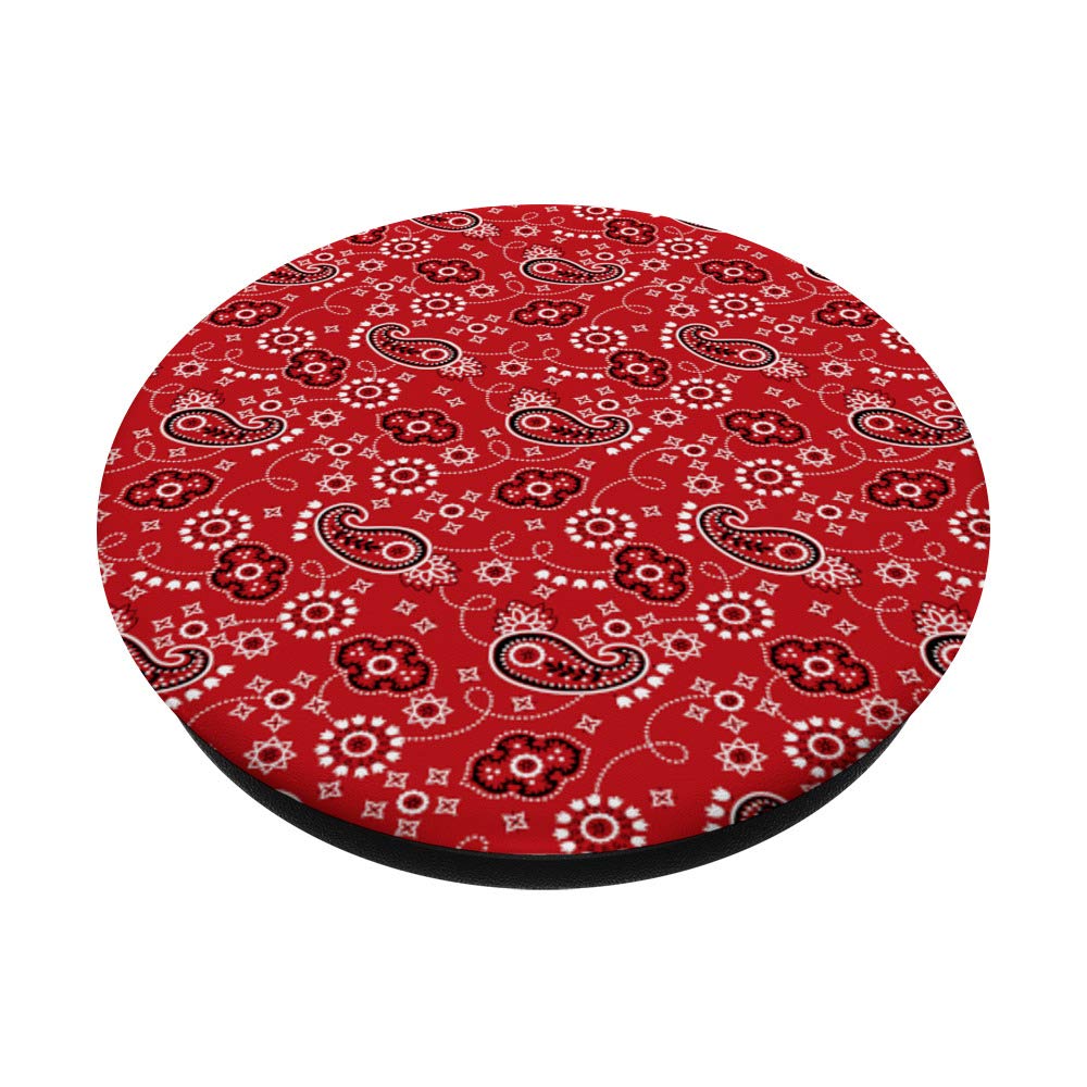 Red Bandana PopSockets Phone Grip & Stand - Expandable Kickstand for iPhone, Samsung, Smartphones & Tablets - Perfect for Selfies, Video Calls & Hands-Free Viewing