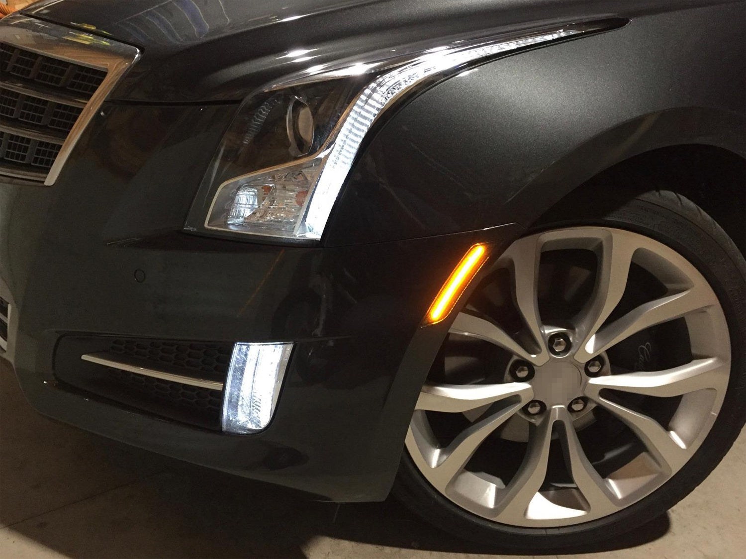 Clear Lens Amber LED Strip Front Bumper Side Marker Lights for 2016-2020 Cadillac CT6 - DRL Daytime Running Lights & Turn Signal Upgrade - Perfect for Night Driving and Custom Car Styling