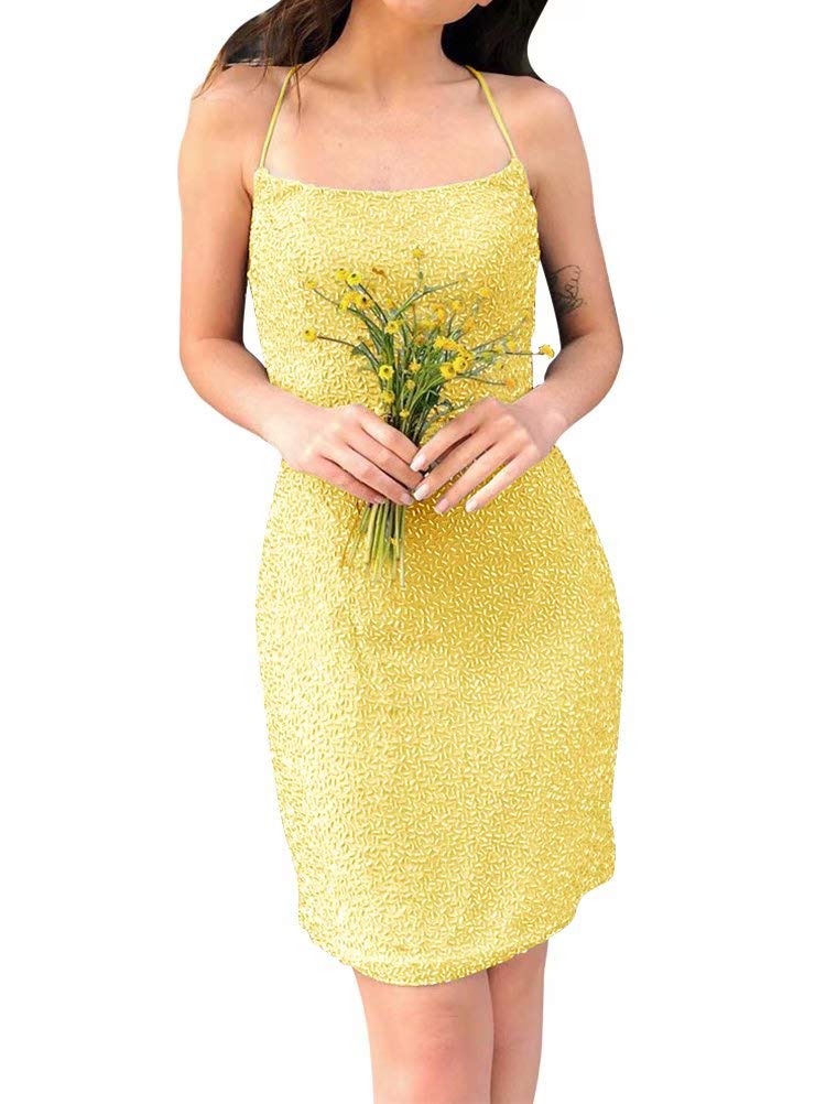 GRILSONTOP Elegant Short Beaded Bodycon Homecoming Dress for Women - Backless Prom Dress, Clubwear, Cocktail Party Outfit | Perfect for Homecoming, Prom Night, Date Night & Special Occasions