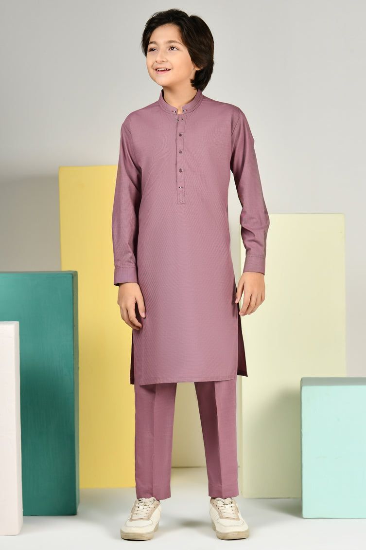 Stylish Light Purple Kurta Trouser Set by J. Junaid Jamshed - Perfect for Eid, Weddings & Special Occasions