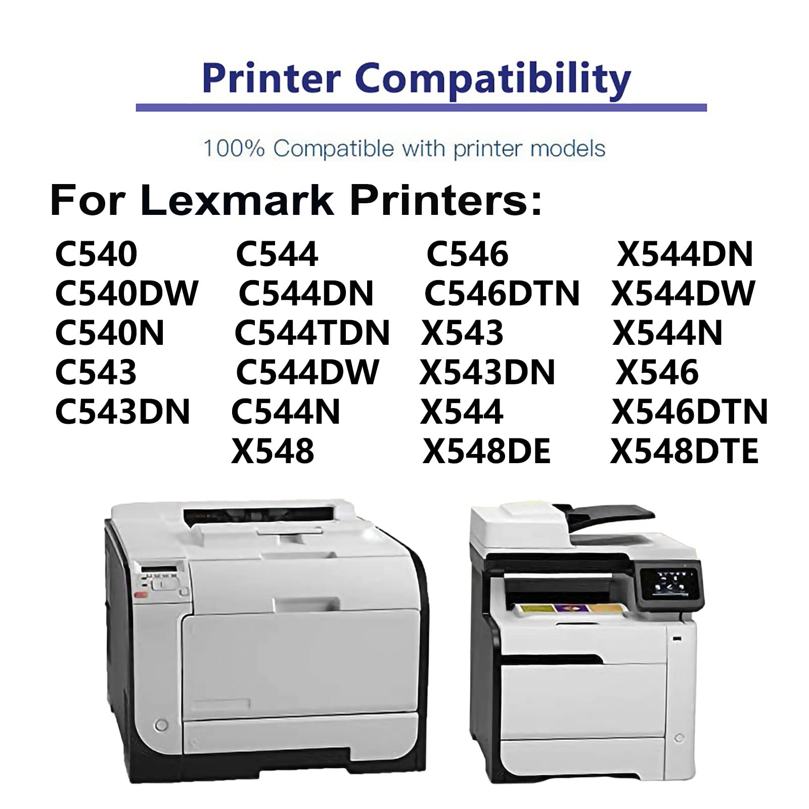 2-Pack Black High Capacity Compatible C544TDN C544DW C544N C546 C546DTN X543 X543DN Printer Toner Cartridge Replacement for C540H2KG - Perfect for Office & Home Printing Needs