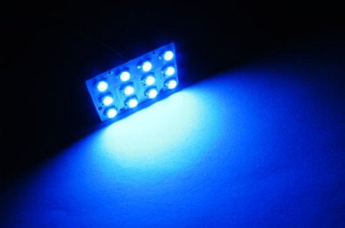 2 Pack Ultra Blue 12 SMD LED Panel Lights - Super Bright Interior Car Lights for Map/Dome/Door/Trunk | Perfect for Vehicle Cabin Lighting, Night Driving & Custom Car Modifications