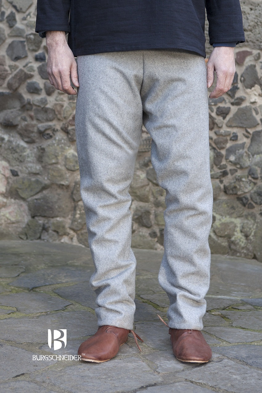 Viking Wool Thorsberg Pants - Medieval Norse Trousers in Fenris Grey | LARP, Reenactment & Historical Costume