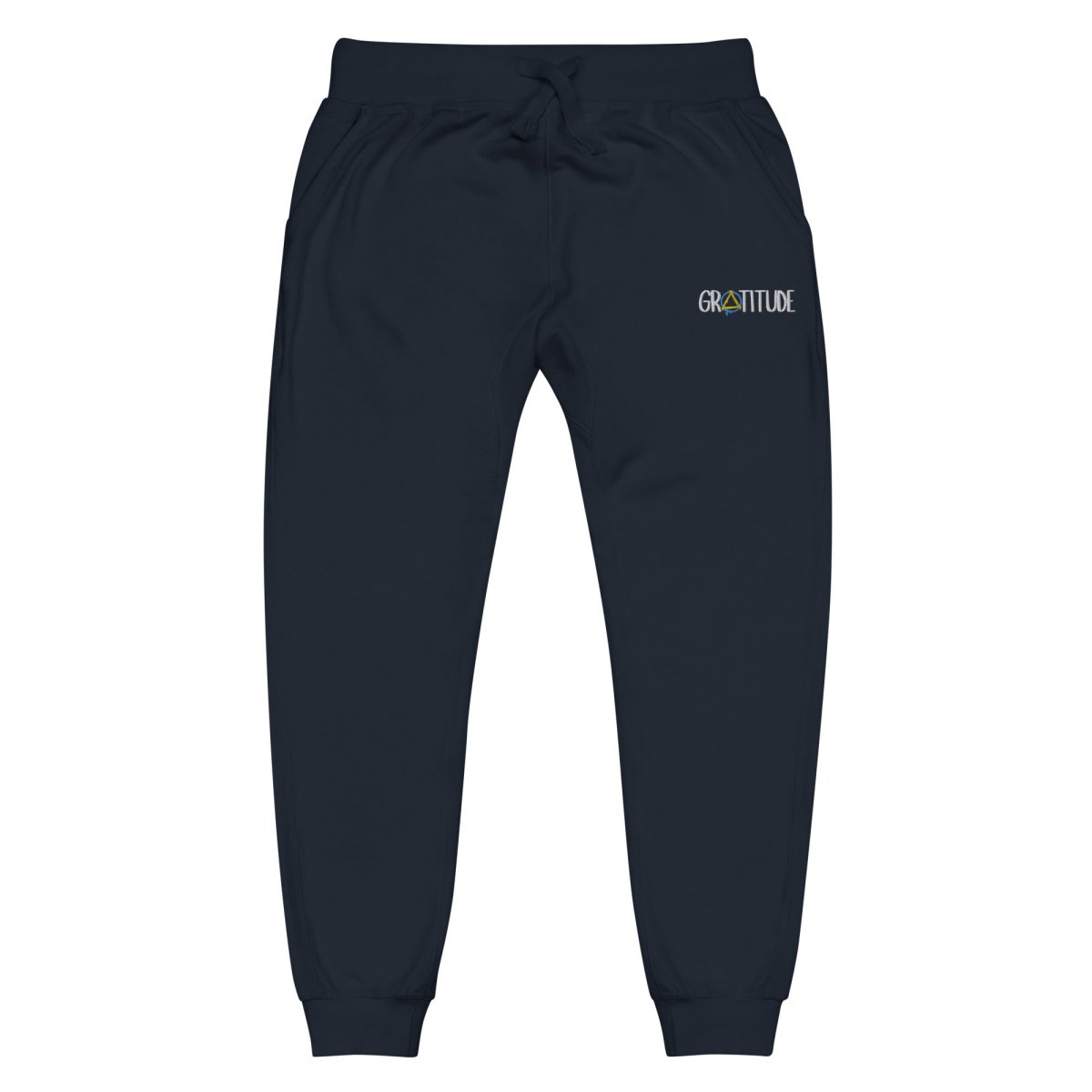 Gratitude Embroidered Unisex Fleece Sweatpants - Cozy Lounge Pants for Men & Women - Perfect for Yoga, Home Relaxation and Casual Wear
