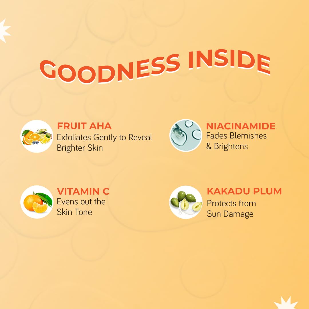 Vitamin C Brightening Face Wash with Mandarin Orange | Gentle Cleansing, Hydration & Dark Spot Reduction | For Normal, Oily & Combination Skin | Men & Women | 100ml | Perfect for Morning & Night Skincare Routine