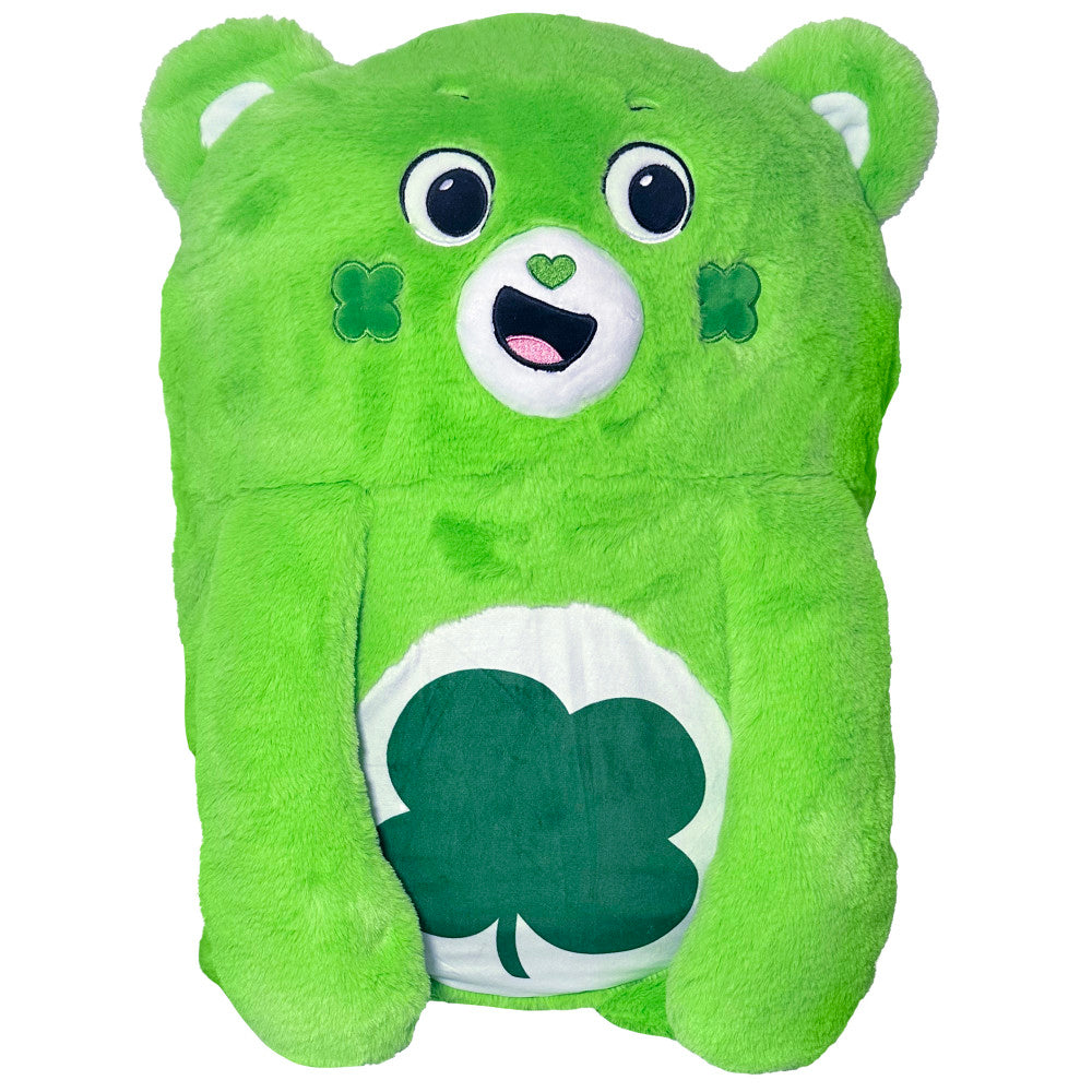Care Bears Happy Nappers Good Luck Bear Plush Pillow with Pocket - Soft Stuffed Animal for Kids, Bedroom Decor & Travel Companion - Perfect for Nap Time, Playtime and Cuddling
