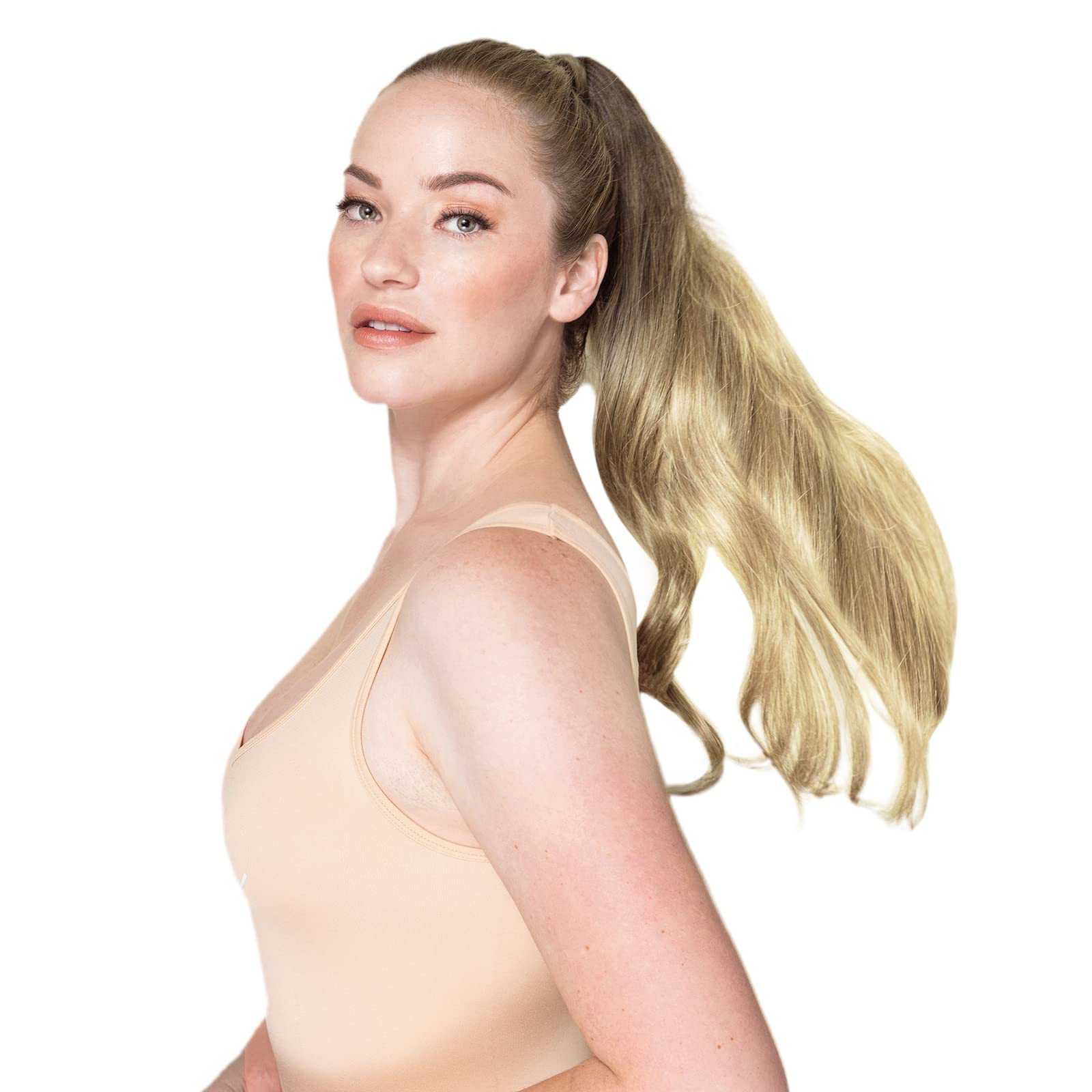 20 Inch WENNALIFE Ponytail Hair Extension - 90g Human Hair Clip-in Wrap Around (Walnut Brown to Ash Brown & Bleach Blonde) | Remy Human Hairpieces for Women | Perfect for Parties, Weddings & Daily Styling