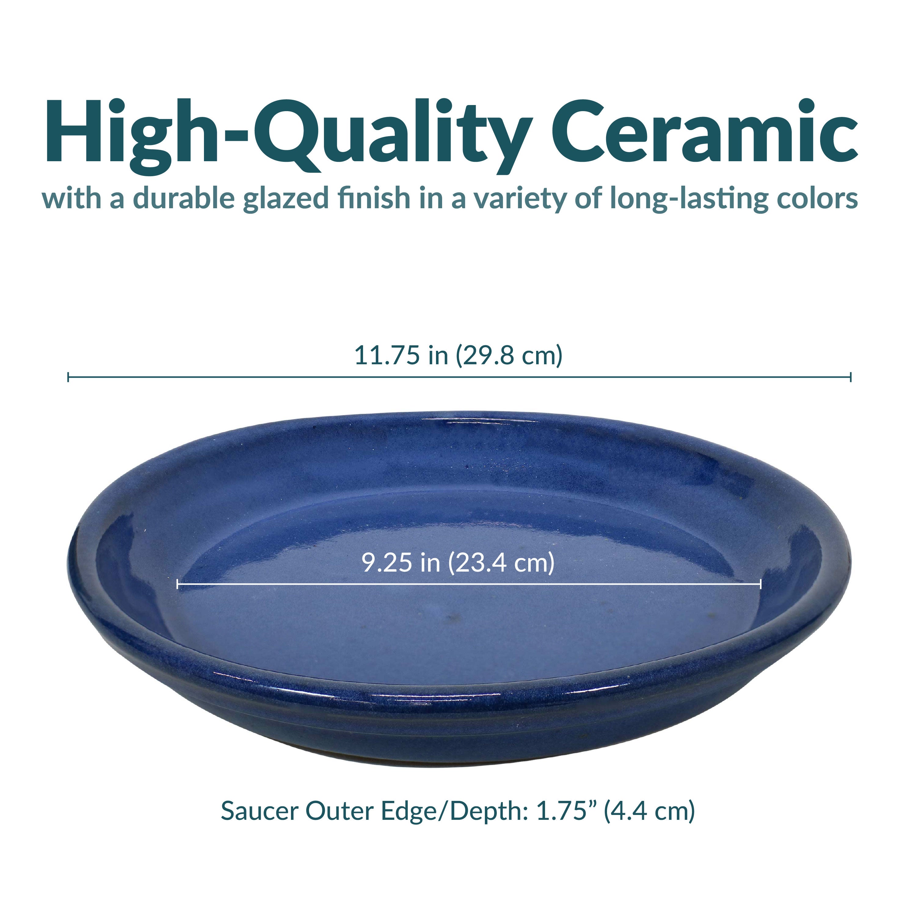 Sunnydaze 4-Pack Glazed Ceramic Plant Saucers for Indoor & Outdoor Potted Plants – Perfect for Home, Garden, and Patio Decor