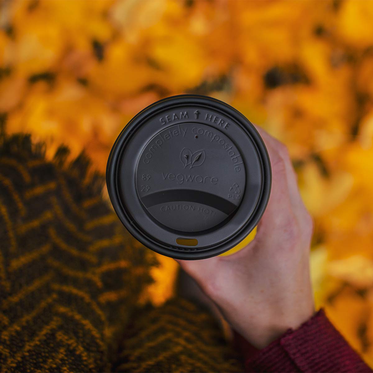 Eco-Friendly Compostable 89-Series CPLA Hot Cup Lids - Plant-Based, Black (1000 Count) - Perfect for Coffee Shops, Takeout Restaurants & Sustainable Events