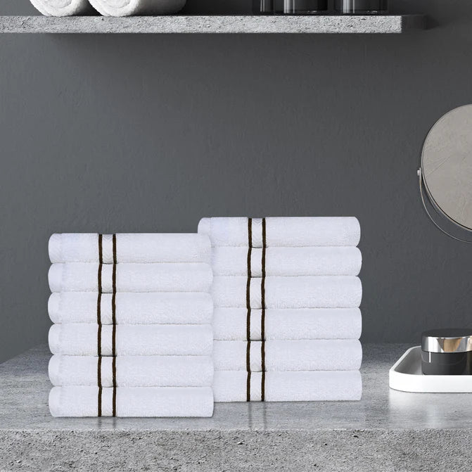 Premium 12-Piece Turkish Cotton Face Towel Set - Ultra Soft, Highly Absorbent & Quick-Drying - Perfect for Spa, Gym, Travel & Daily Skincare Routine
