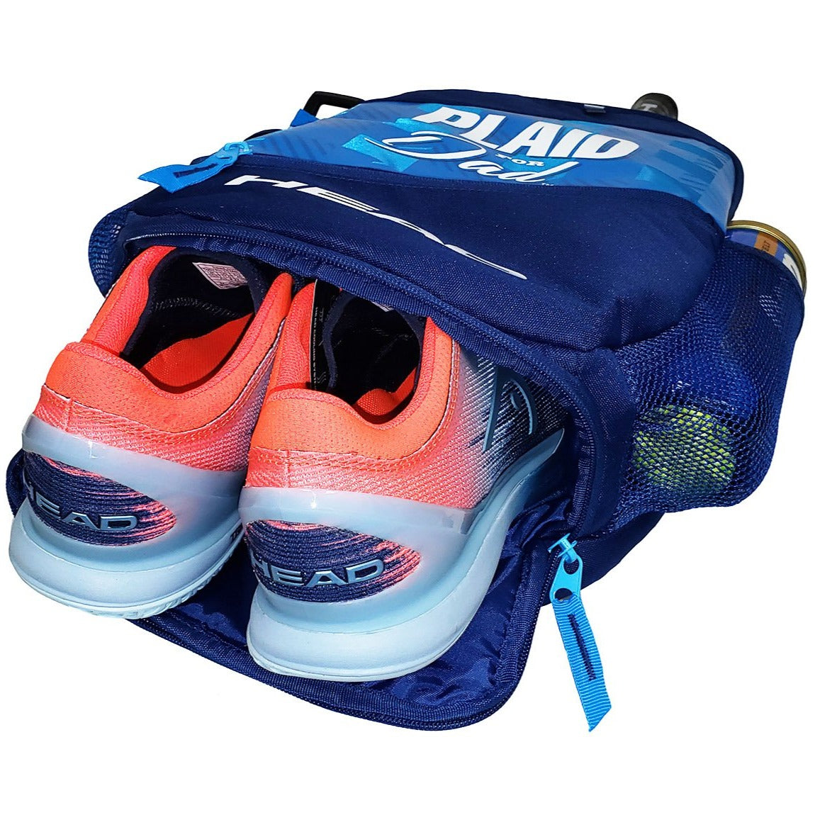 Elite Backpack Racquet Bag for Tennis & Badminton - Durable Plaid Design for Men (Blue) - Perfect for Sports, Travel & Gym Storage