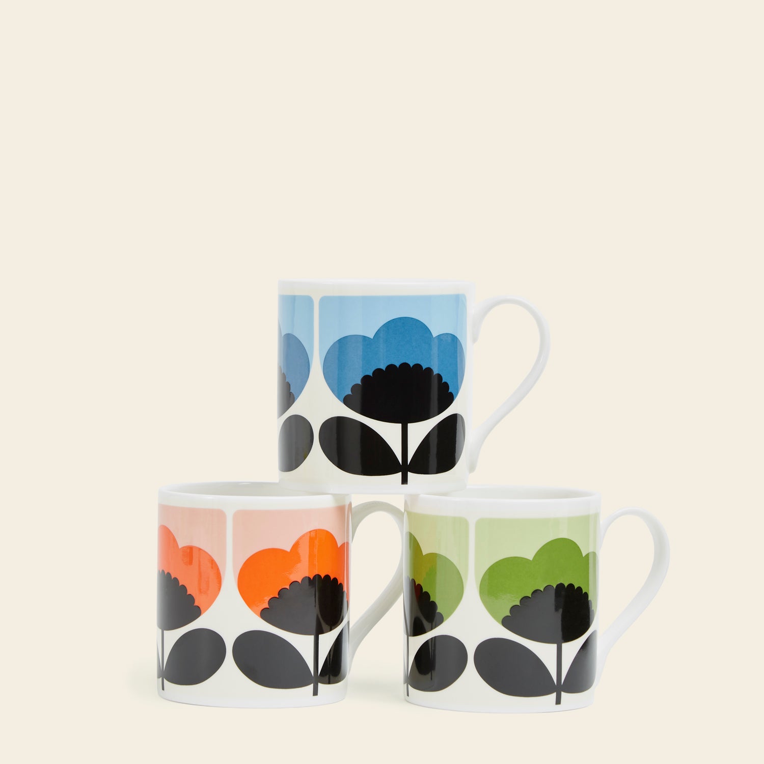 Premium Large Coffee Mugs Set of 3 - Spring Floral Design Ceramic Tea Cups with Handle - Perfect for Home, Office & Gifting