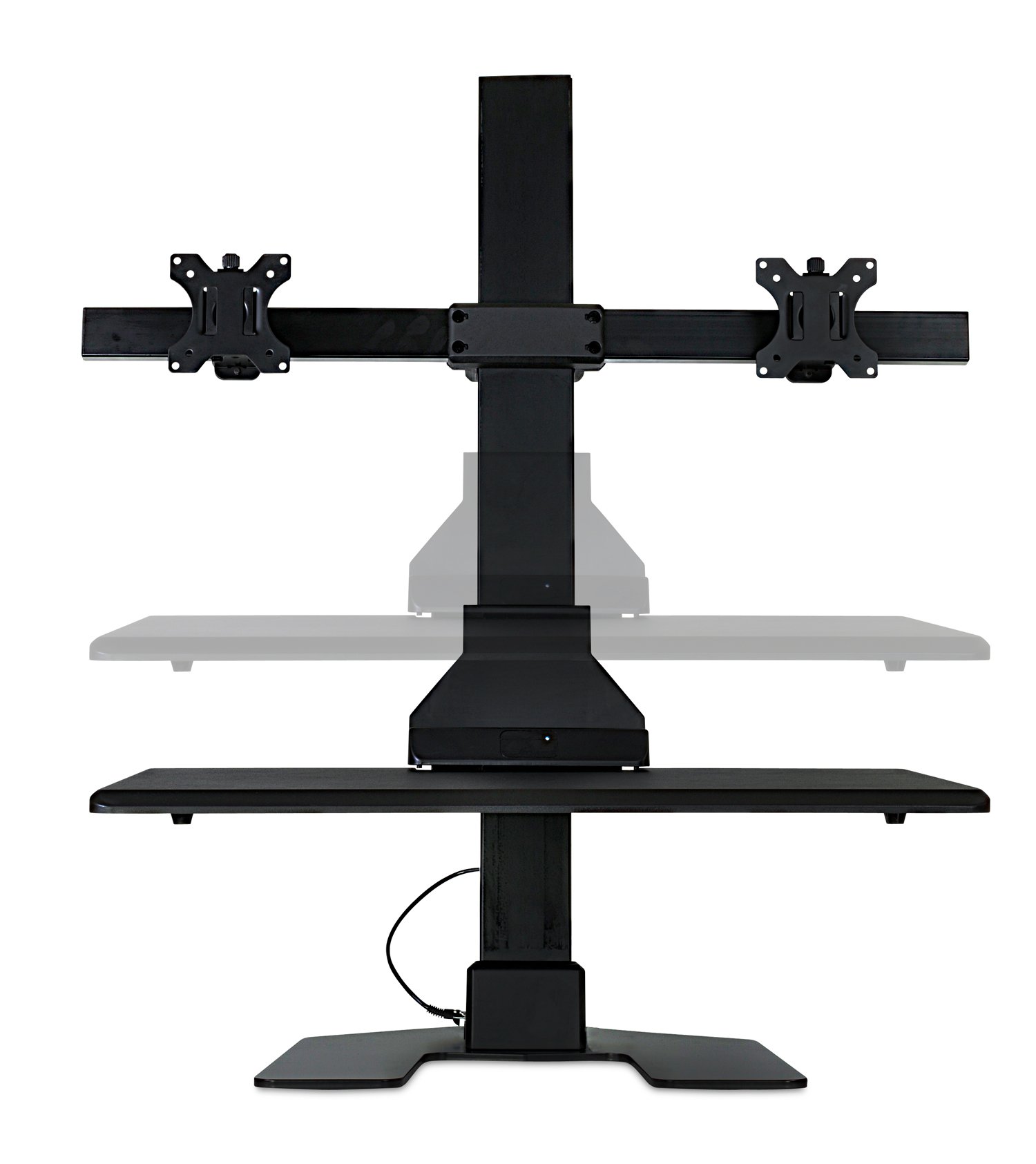 Mount-It! Dual Monitor Electric Standing Desk Converter - Adjustable Height Riser for 2 Screens up to 32