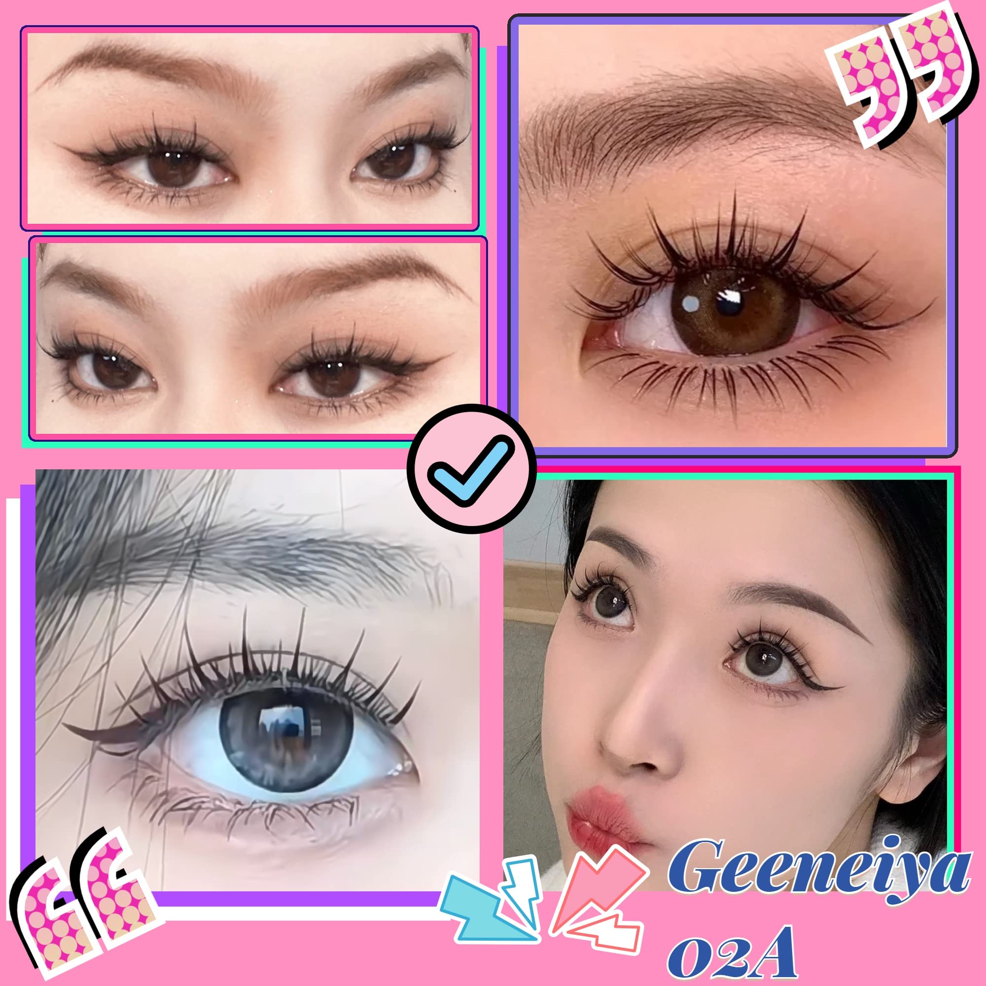 Natural Look 3D Short Faux Mink Anime False Eyelashes - Wispy Spiky Individual Lash Clusters for Korean Makeup | Kawaii Manhua Manga Style | Clear Band Comfortable Wear | Perfect for Cosplay, Daily Wear and Special Occasions
