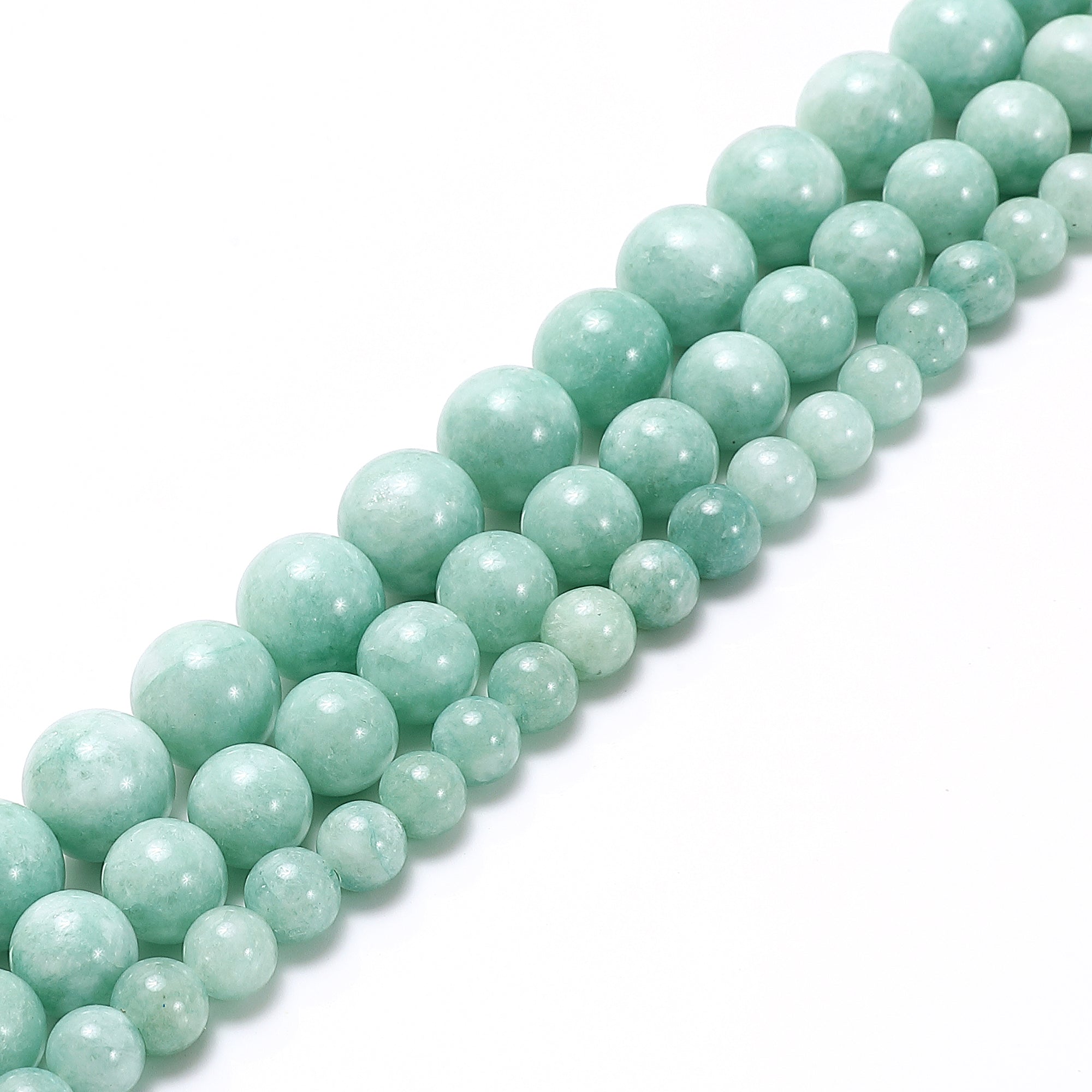 Natural Cloudy Emerald Green Dyed Jade Smooth Round Beads 6mm 8mm 10mm 15.5 Inch Strand for Jewelry Making, DIY Bracelets & Necklaces - Perfect for Beading Crafts, Gift Making and Spiritual Healing