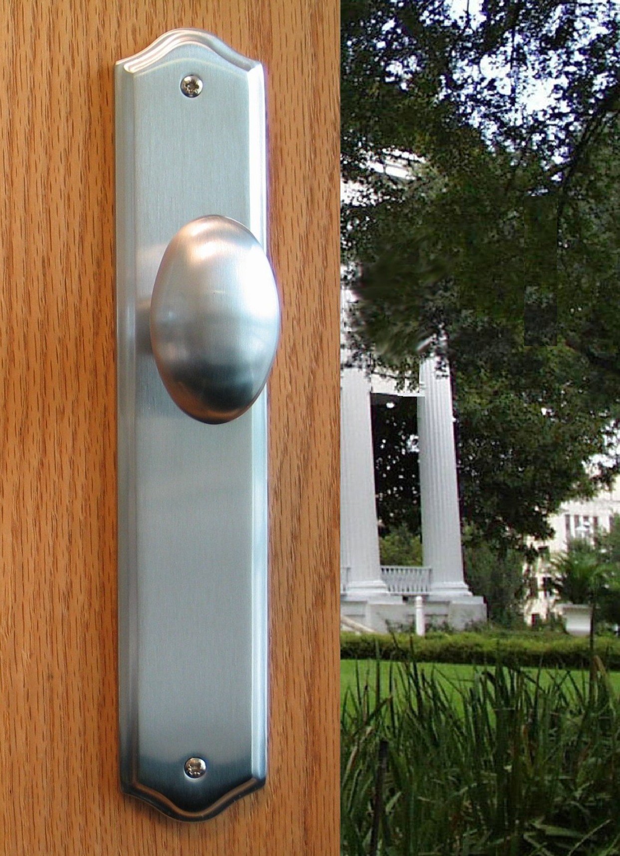 Antique Nickel Dummy Door Knob Handle with Escutcheon Back Plate - Inactive Double Door & Closet Door Hardware - Perfect for Vintage Home Decor & Interior Design