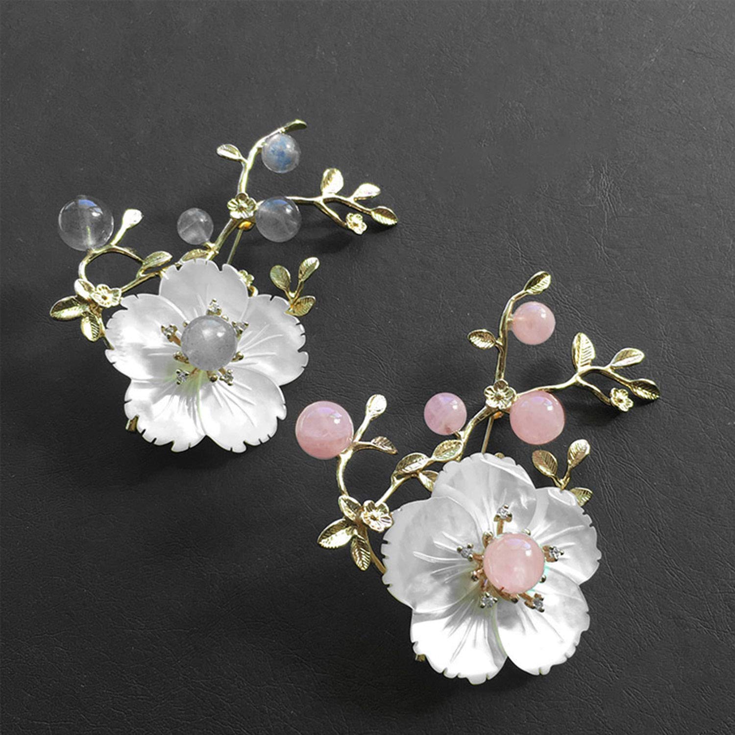 Elegant Crystal & Rhinestone Flower Brooches for Women - Pink Blossom Fashion Jewelry Pin | Perfect Gift for Birthday, Party, Wedding & New Year | Wear with Dresses, Coats, Scarves & Hats for Stylish Look