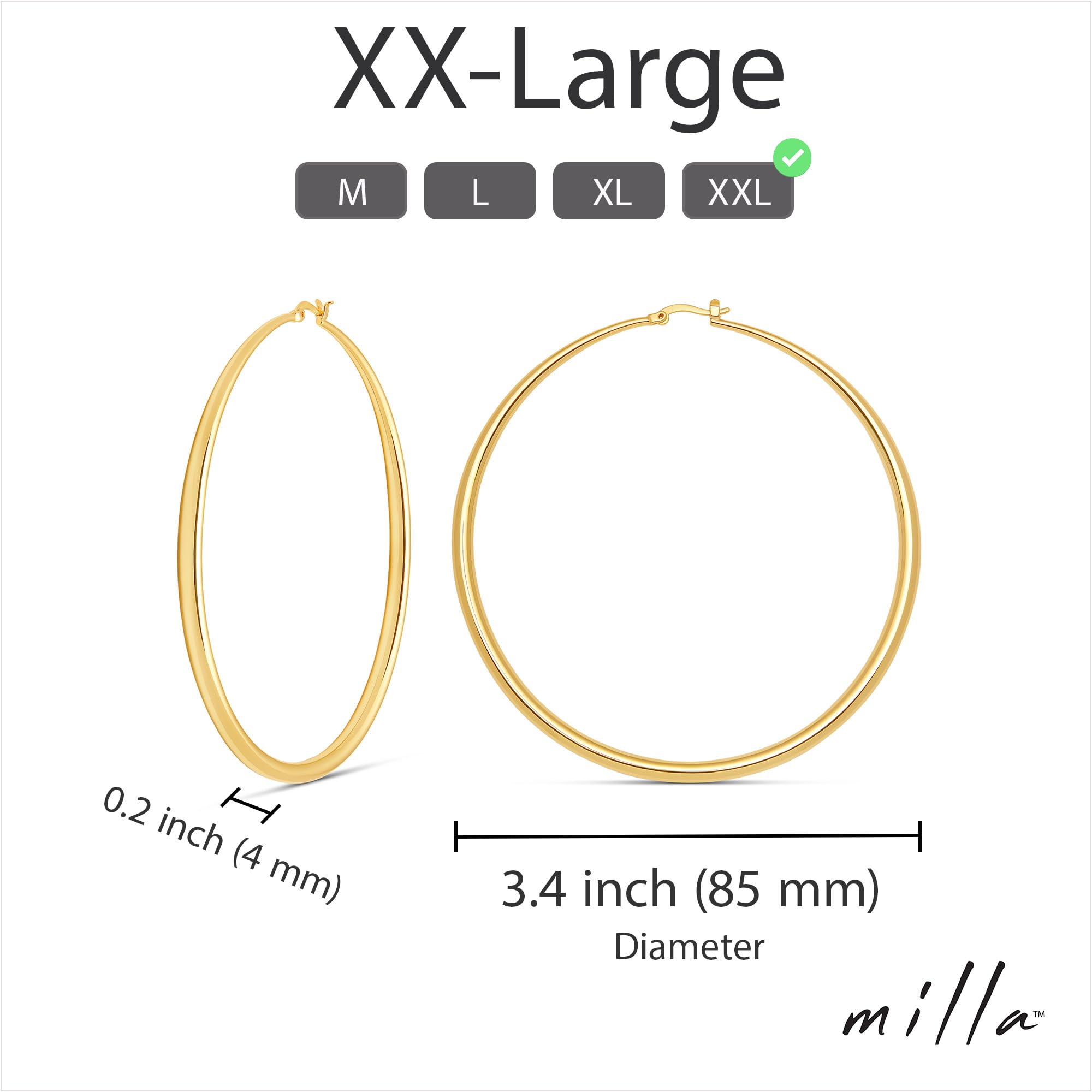 14K Gold Hoop Earrings for Women | Sterling Silver & Rose Gold Graduated Hoop Earrings | Elegant Everyday Jewelry for Work & Date Night