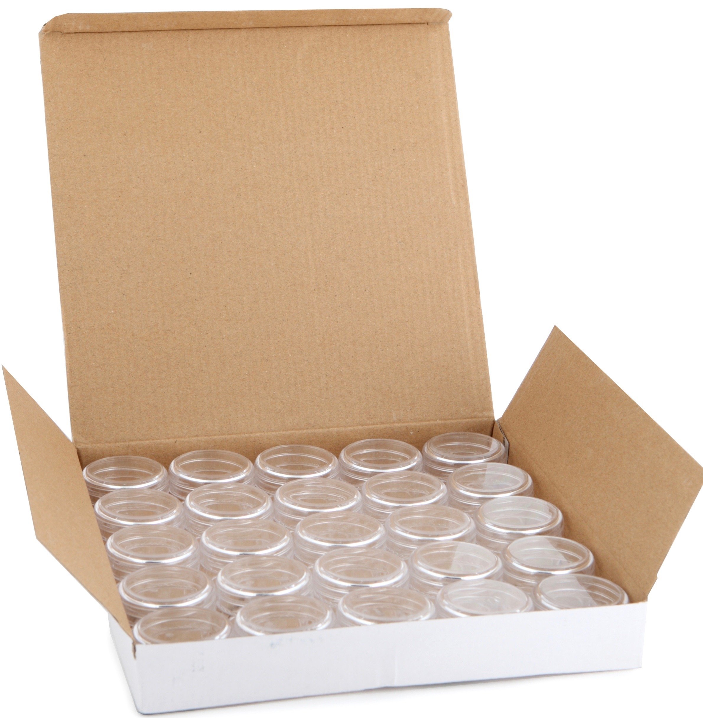 Vivaplex 25-Pack Clear 20 Gram Plastic Pot Jars with Lids - Small Cosmetic Containers for Lip Balm, Creams, Salves & DIY Beauty Products - Perfect for Travel, Home & Professional Use