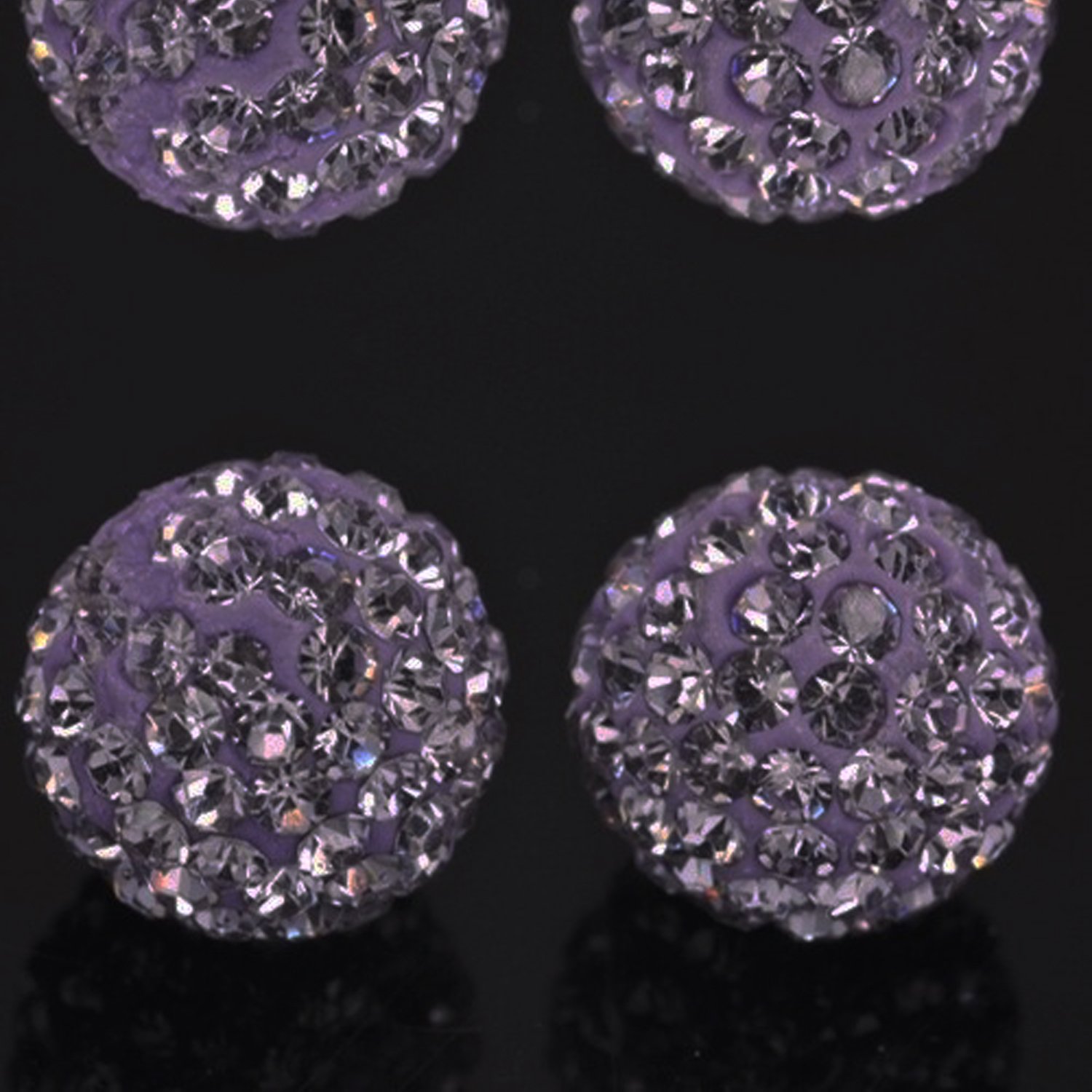 RUBYCA 100pcs 12mm Light Sapphire Blue Pave Czech Crystal Disco Ball Clay Beads for Shamballa Bracelet Making - DIY Jewelry Crafting, Boho Style Accessories, Party Decorations