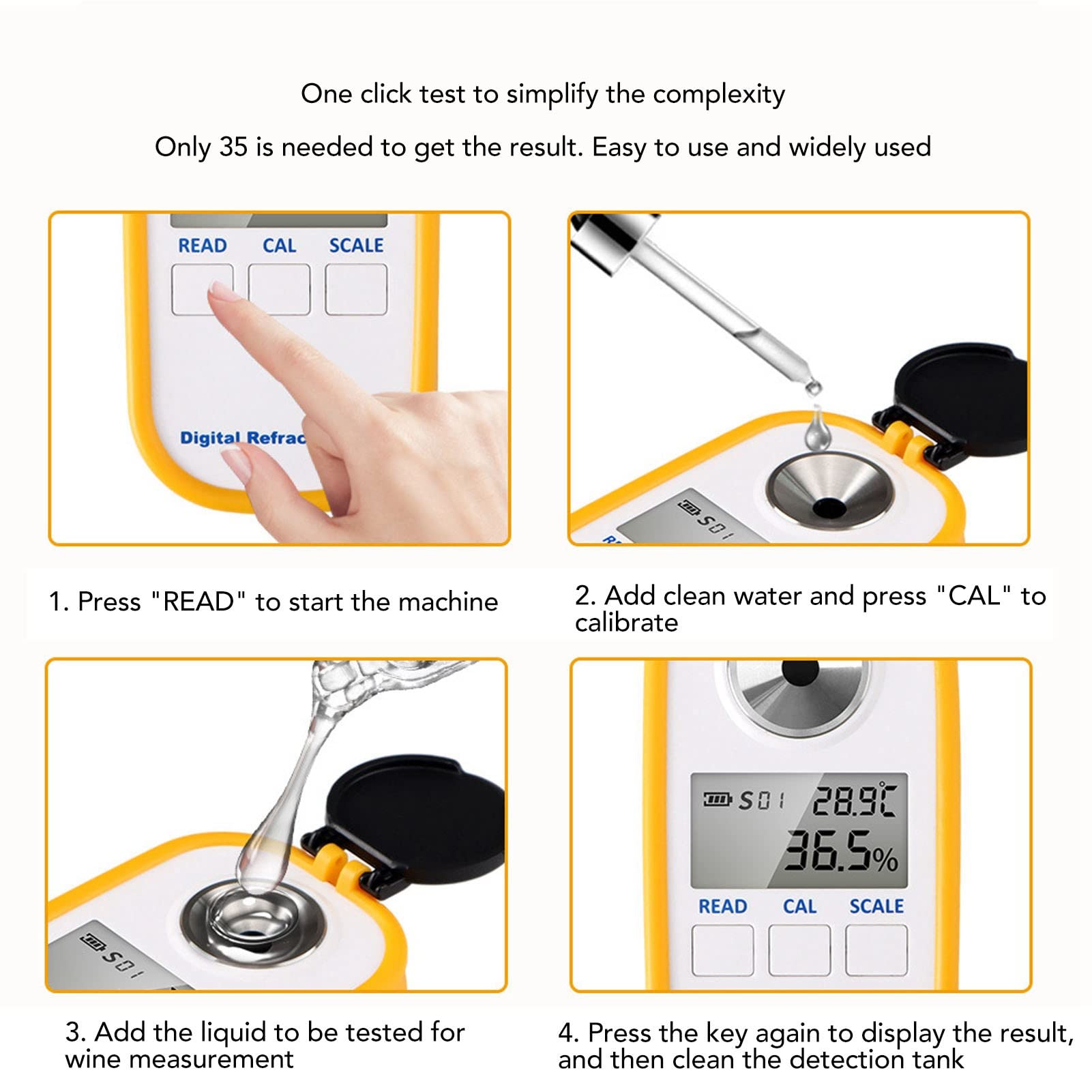 Mumusuki Digital Refractometer 0-80% Brix Scale - High Precision Alcohol Volume Percent Tester for Wine, Beer, and Spirits - Perfect for Home Brewing, Distilling, and Commercial Liquor Production