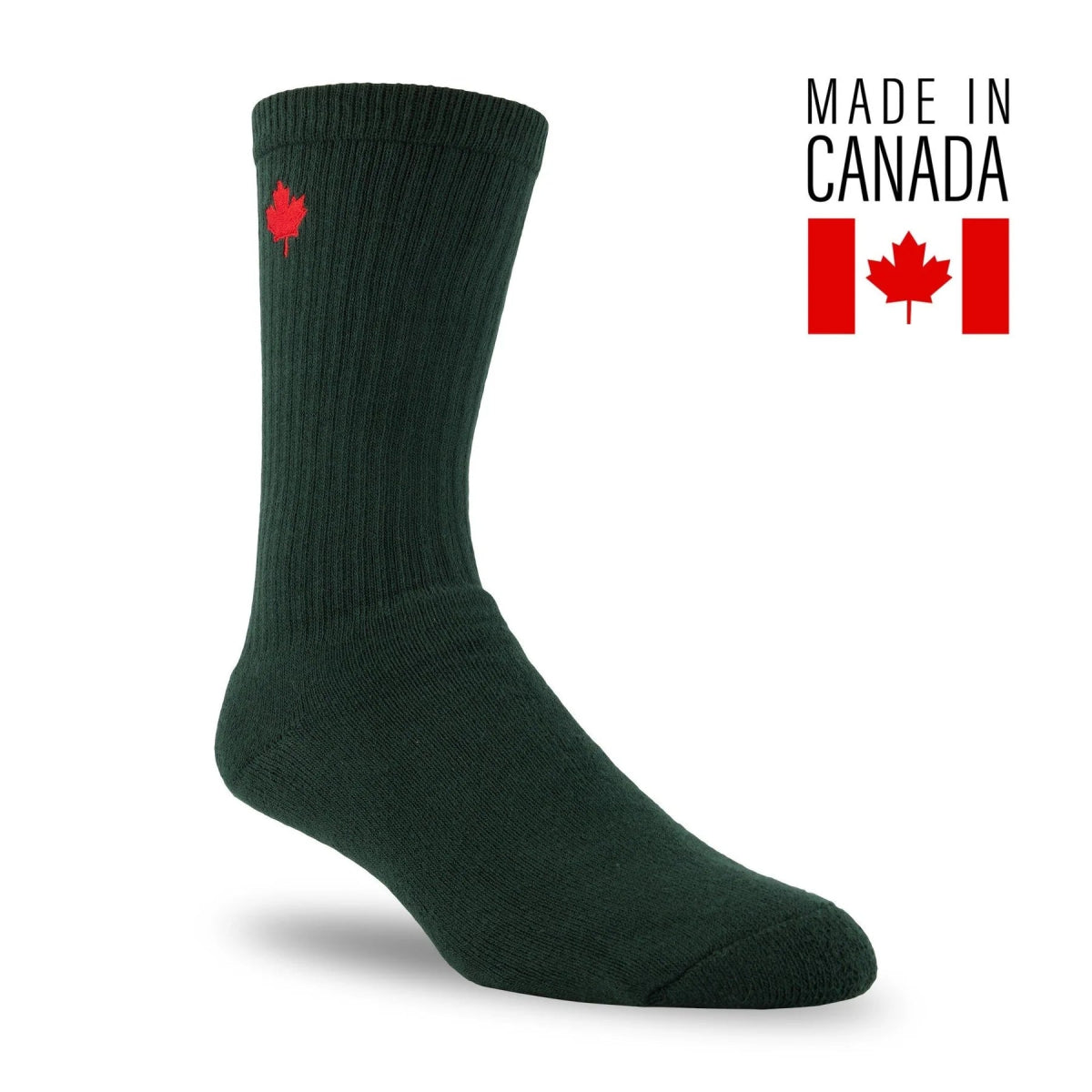 Organic Cotton Canadian Maple Leaf Crew Socks by J.B. Field's - Soft, Breathable & Durable for Everyday Wear, Hiking & Outdoor Activities