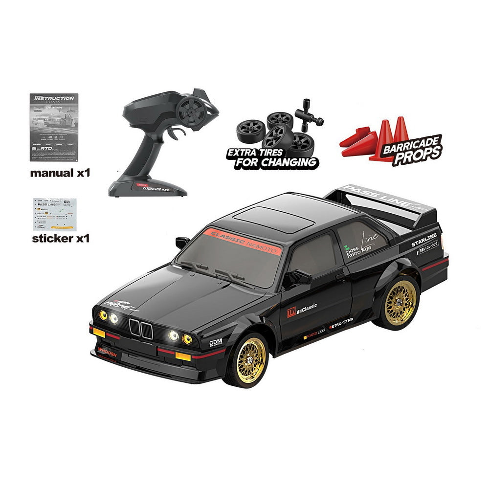 KAMTOM DC162A 1/16 Scale 4WD High-Speed Drift RC Car - 50km/h, ESP Gyro System, LED Headlights - Perfect for Indoor/Outdoor Racing, Drift Practice & RC Hobby Enthusiasts