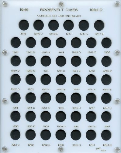 Acrylic Coin Holder for Roosevelt Dimes 1946-1964 - 8
