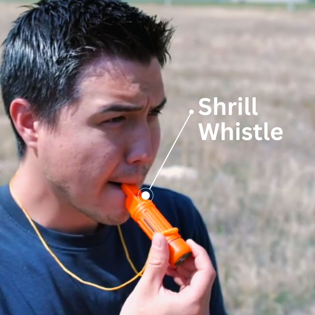 5-in-1 Emergency Survival Whistle with Compass, Thermometer, Signal Mirror, Fire Starter & Loud Alarm - Perfect for Hiking, Camping, Outdoor Adventures & Emergency Preparedness Kits