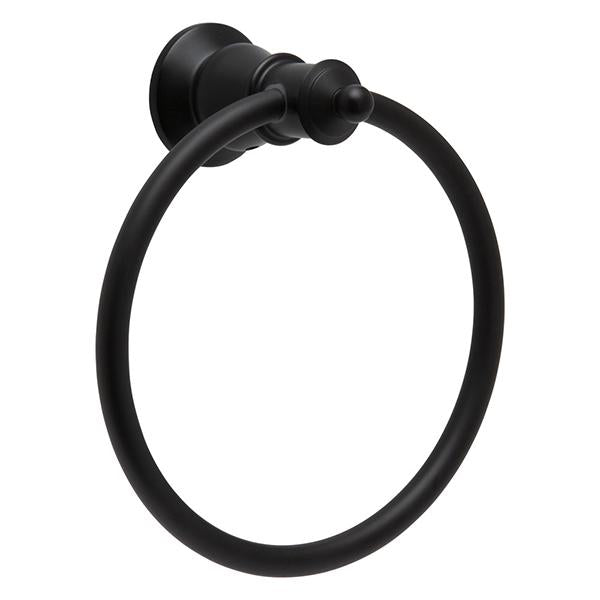 Fienza 81002B Lillian Matte Black Towel Ring - Bathroom Hardware for Modern & Traditional Decor - Perfect for Bathrooms, Powder Rooms & Spa Retreats