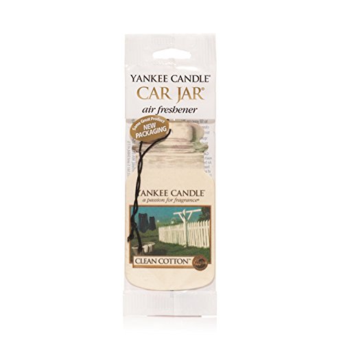 Yankee Candle Co. Clean Cotton Car Jar Air Freshener - Single Pack | Long-Lasting Fragrance for Vehicles, Home & Office
