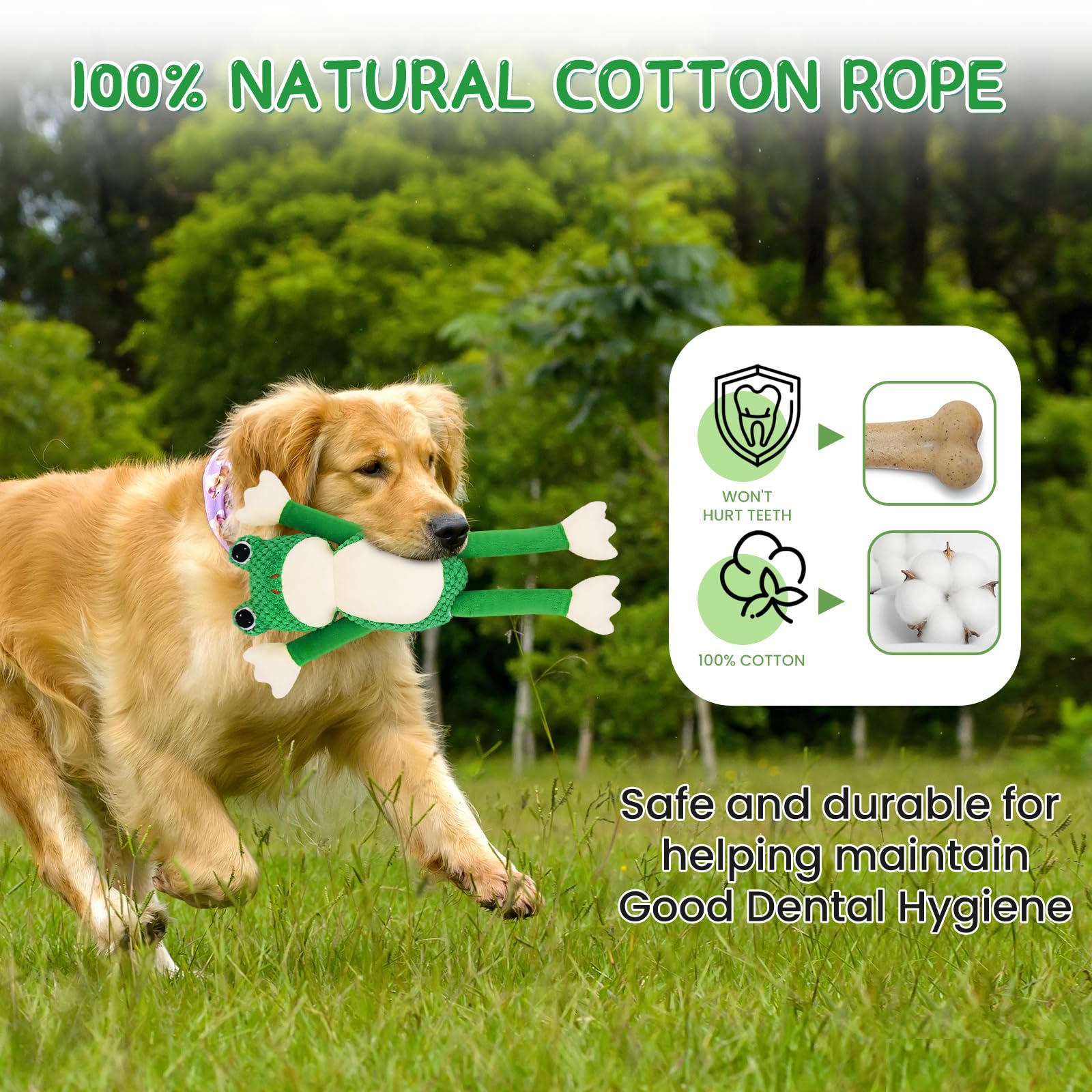 WinTour Durable Puppy Toys for Small & Large Dogs - Interactive Squeaky Chew Toys, Tug of War Rope Toy for Aggressive Chewers (Non-Indestructible) - Perfect for Playtime, Training & Keeping Dogs Busy Indoors/Outdoors