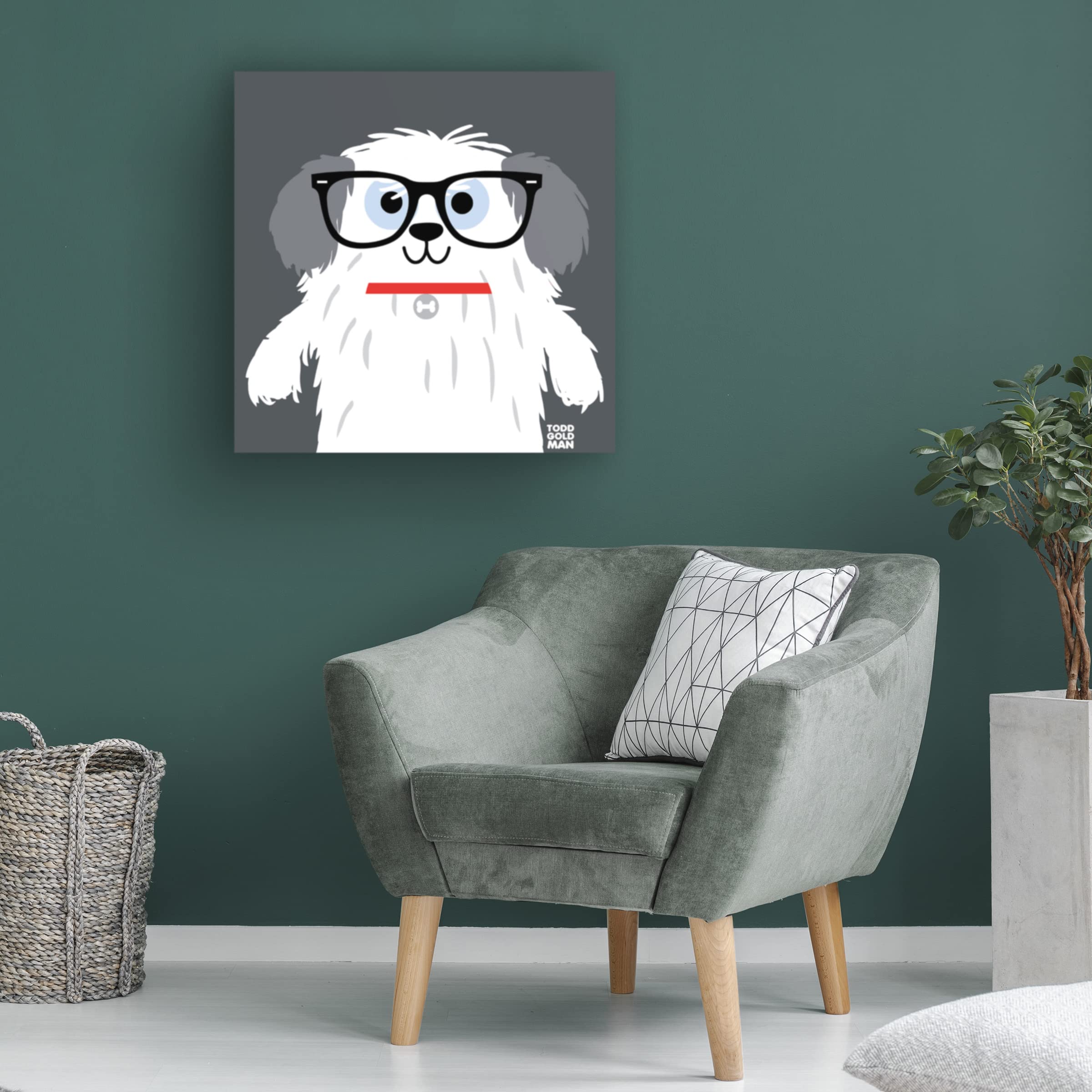 Trademark Fine Art 'Bow Wow Sheepdog' Canvas Wall Art by Todd Art - Perfect for Living Room, Bedroom & Office Decor