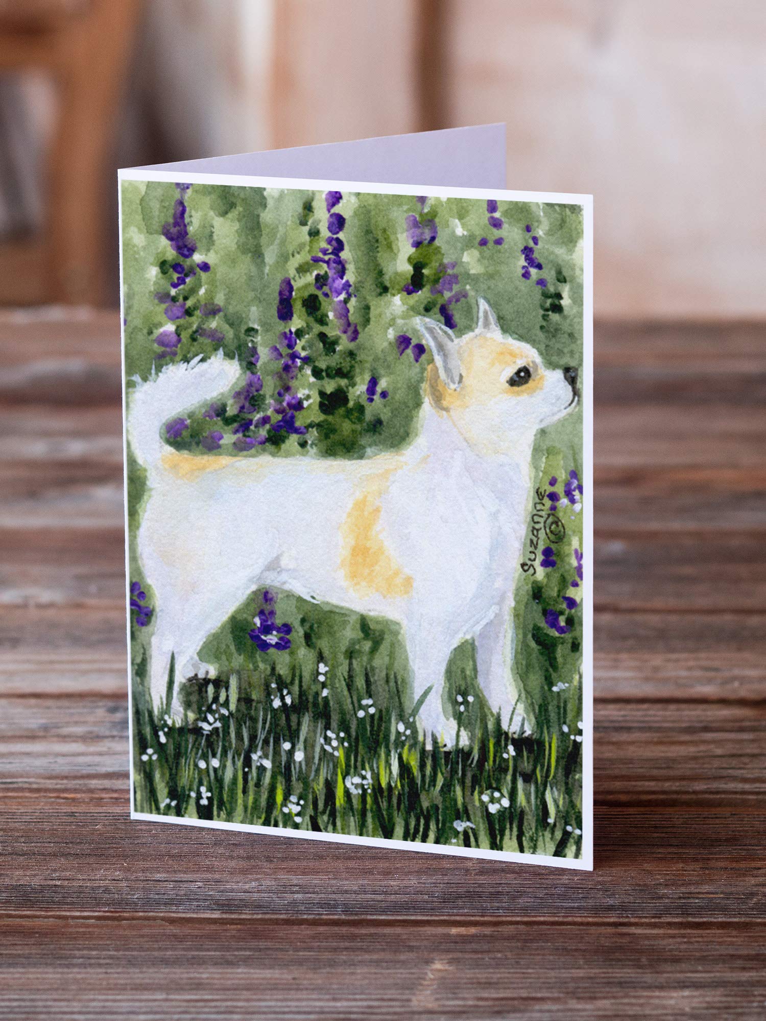 Whimsical Chihuahua Blank Greeting Cards & Envelopes - Pack of 8 A7 Size 5x7 Note Cards for Birthdays, Thank You Notes & Special Occasions | Caroline's Treasures SS8952GCA7P