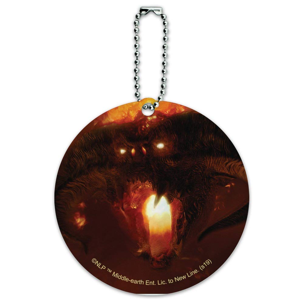 The Lord of the Rings Balrog Character Round Luggage Tag - Durable Carry-On ID Tag for Travel Bags & Suitcases - Perfect for Fantasy Fans & LOTR Collectors