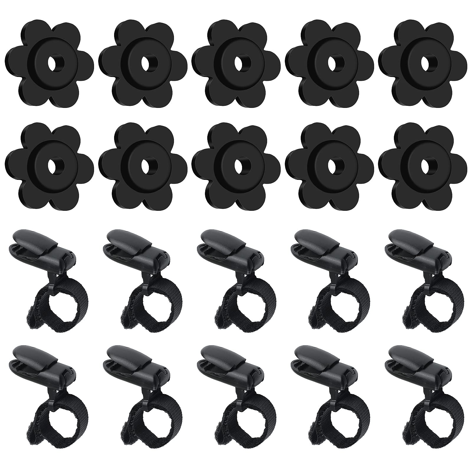 HOOSUN 20 Pack Garden Flag Clips and Stoppers - Heavy Duty Tiger Clips for Small Flags, Decorative Flag Holder Accessories with Rubber Stoppers - Perfect for Seasonal Yard Decor, Patio, and Front Porch Display