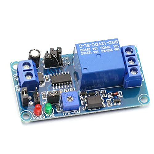 12V DC Delay Timer Relay Module - Adjustable On/Off Delay Switch for Automotive, Home Automation & DIY Electronics Projects