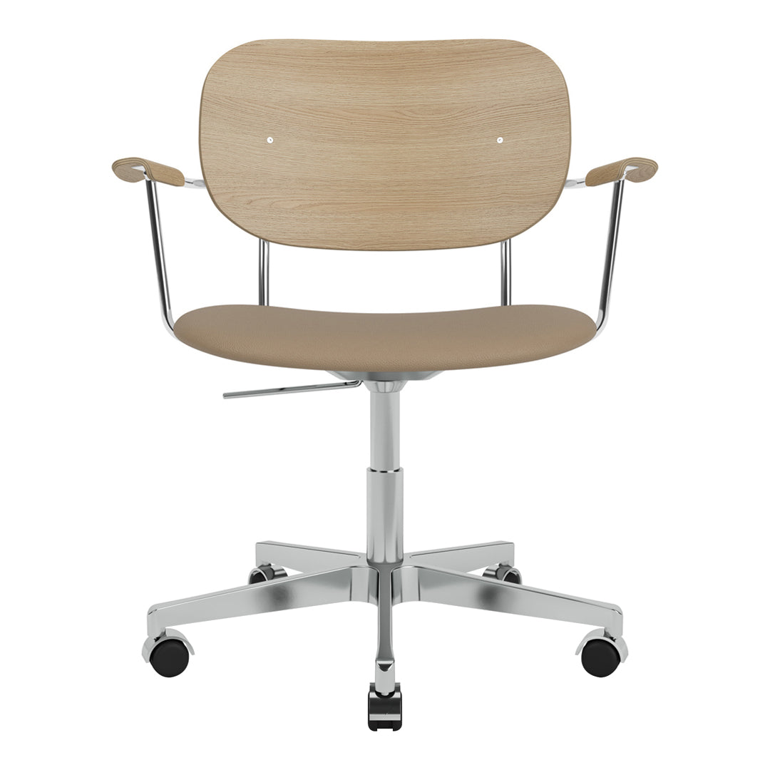 Ergonomic Office Armchair with Upholstered Seat, Swivel Base & Smooth-Rolling Casters - Perfect for Home Office, Conference Rooms & Workspaces