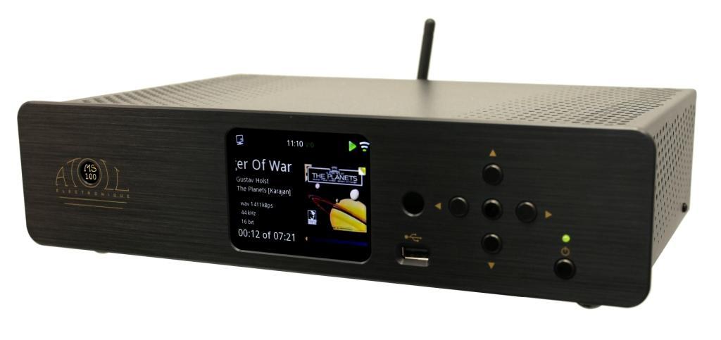 Atoll MS100 High-Fidelity Audio Streamer - Black & Silver Finishes | Premium Wireless Music Player for Home Theater & Audiophile Systems