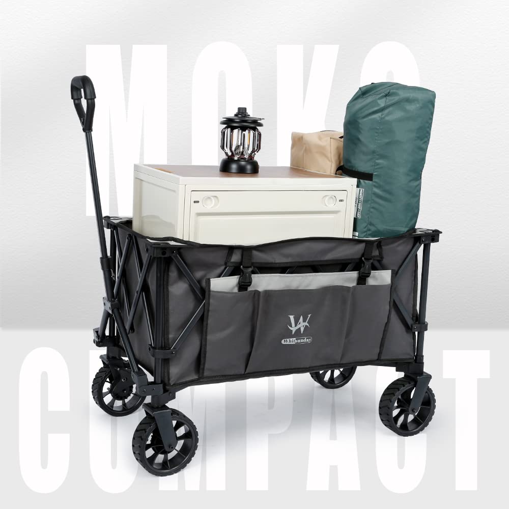 Heavy Duty Folding Collapsible Utility Cart - Portable Camping, Beach, Park & Grocery Wagon for Outdoor Sports, Shopping and Picnics | Perfect for Camping Trips, Beach Days, Grocery Hauling and Tailgating Events