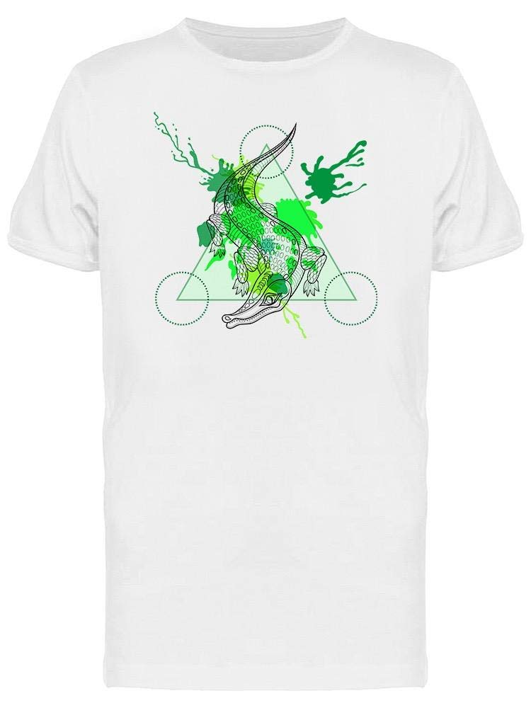 Hand Drawn Crocodile Graphic T-Shirt for Men - Stylish Cotton Crewneck Tee for Casual Wear, Street Fashion & Outdoor Activities