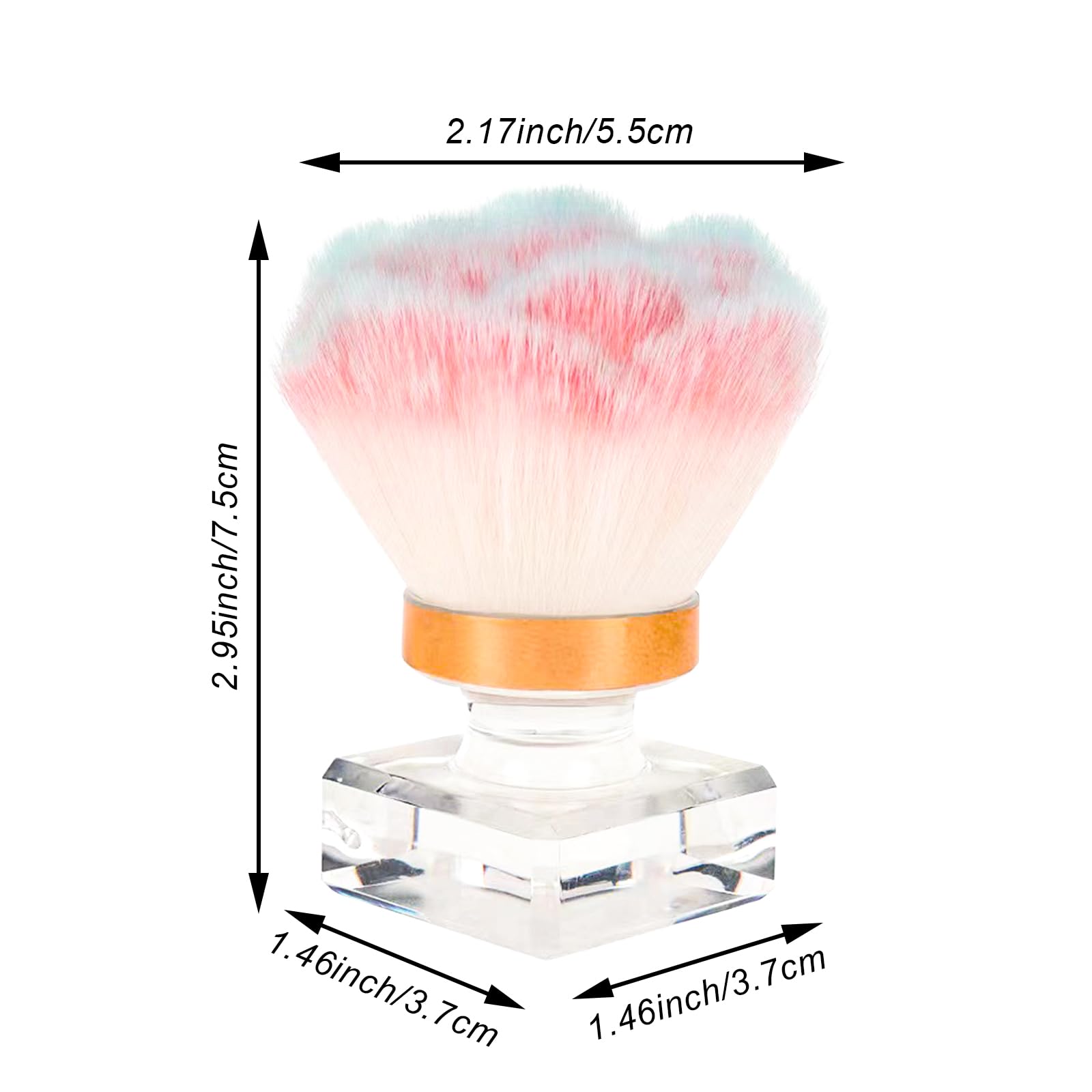Acrylic Nail Dust Brush - Pink Rose Soft Kabuki for Nail Art & Makeup | Manicure & Powder Removal Tool