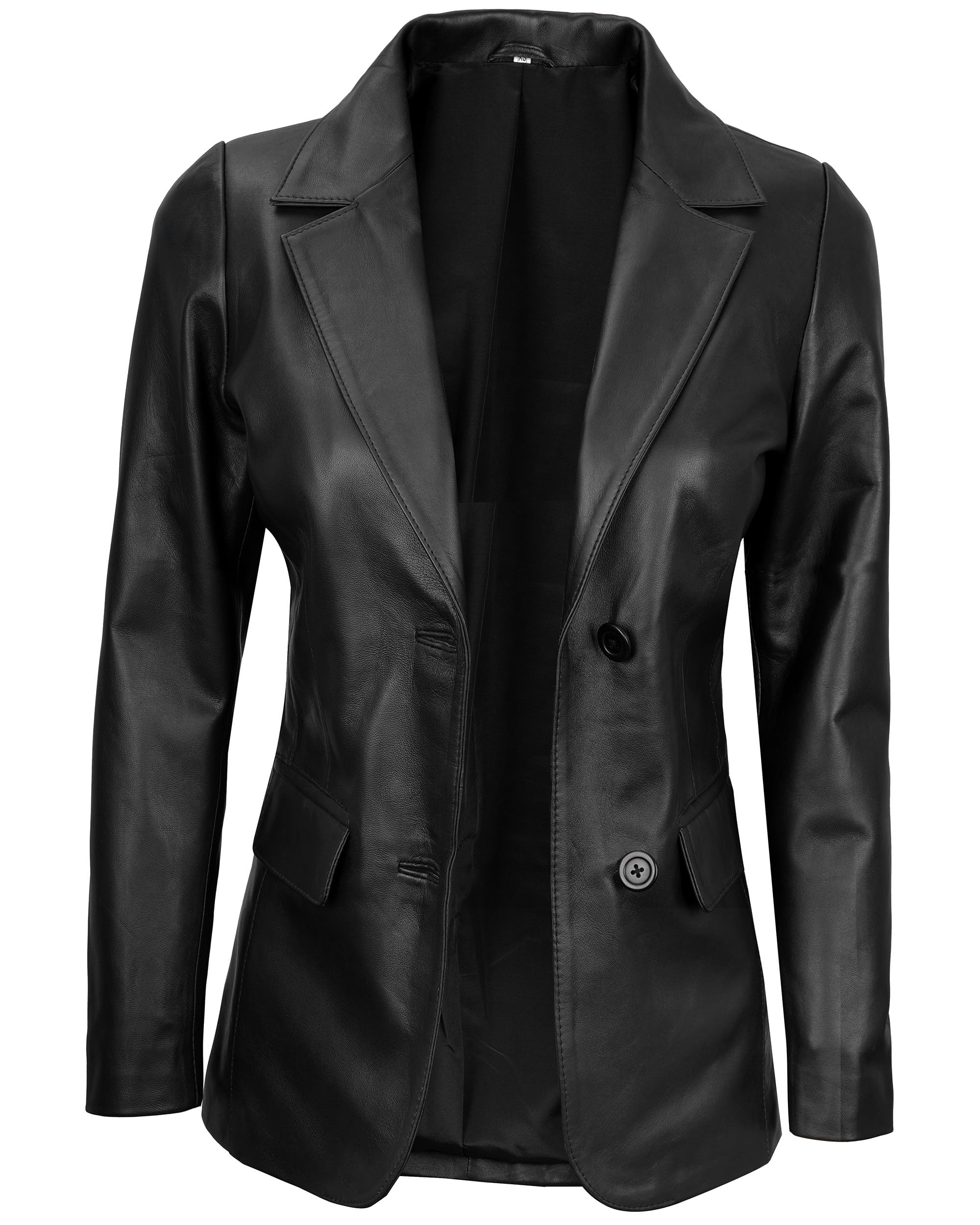 Genuine Lambskin Leather Blazers for Women - Business Casual Blazer Jackets - Premium Women's Office Wear & Evening Outfits